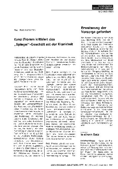 Vorschauseite 1: Erweiterung der Vorsorge gefordert