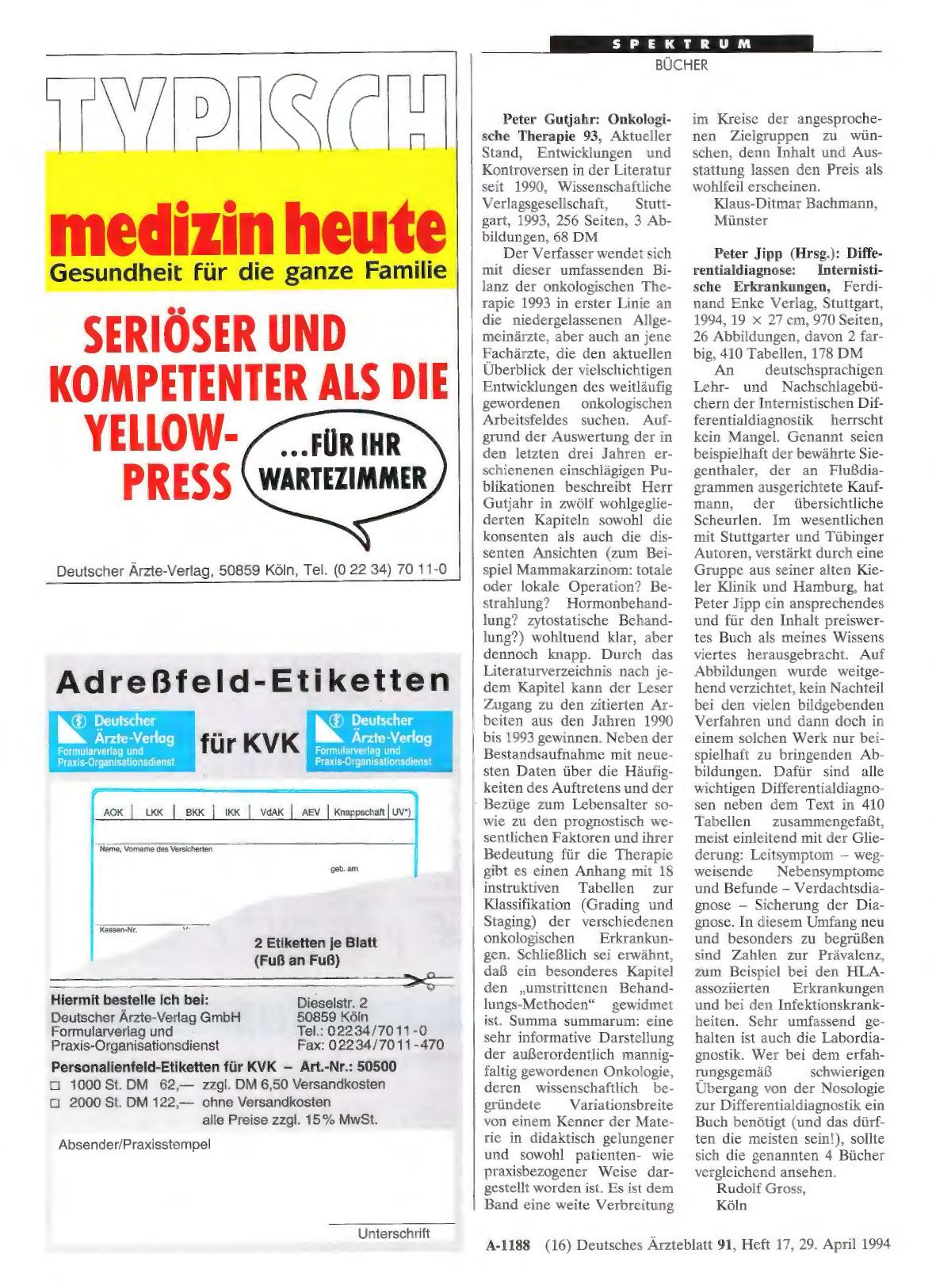 Vorschauseite 1: Peter Gutjahr: Onkologische Therapie 93