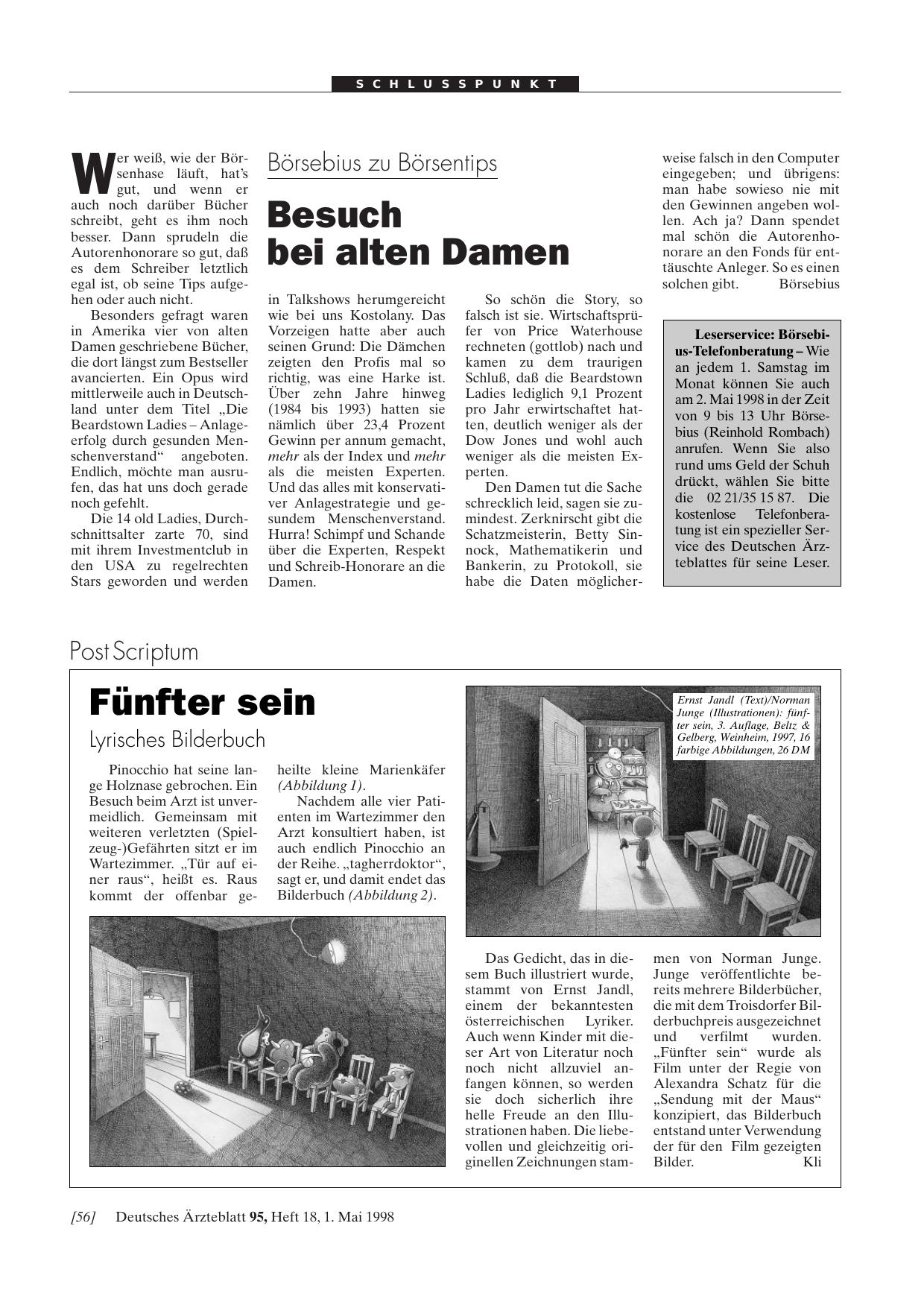 Vorschauseite 1: Börsebius zu Börsentips: Besuch bei alten Damen
