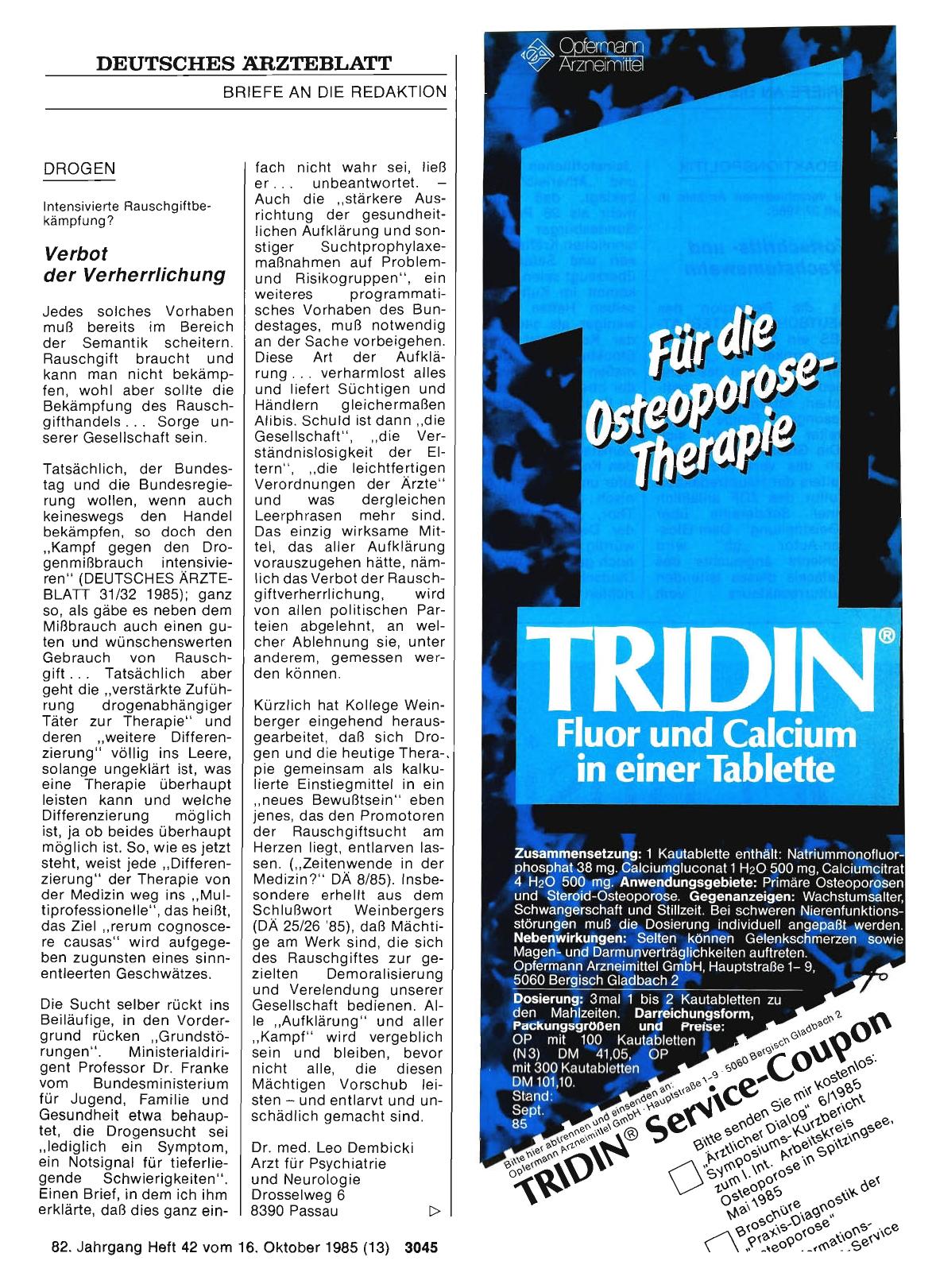 Vorschauseite 1: DROGEN: Verbot der Verherrlichung