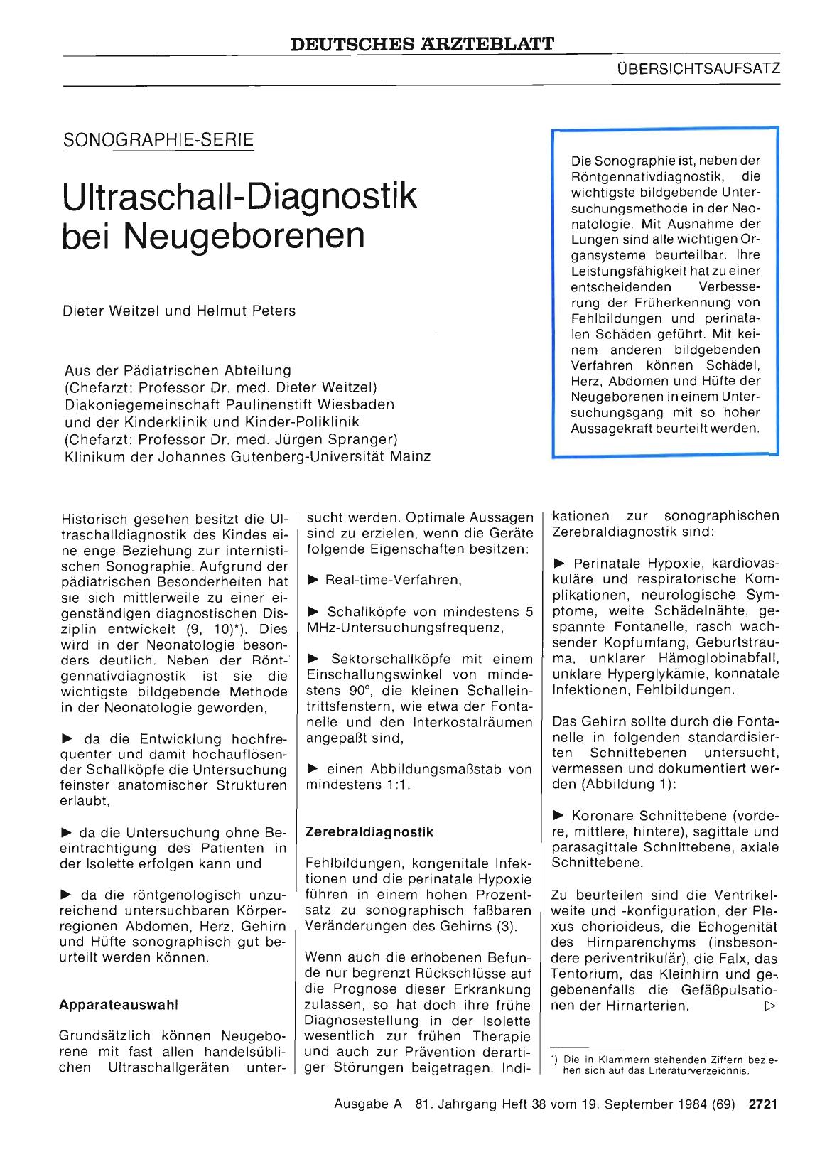 Vorschauseite 1: SONOGRAPHIE-SERIE: Ultraschall-Diagnostik bei Neugeborenen