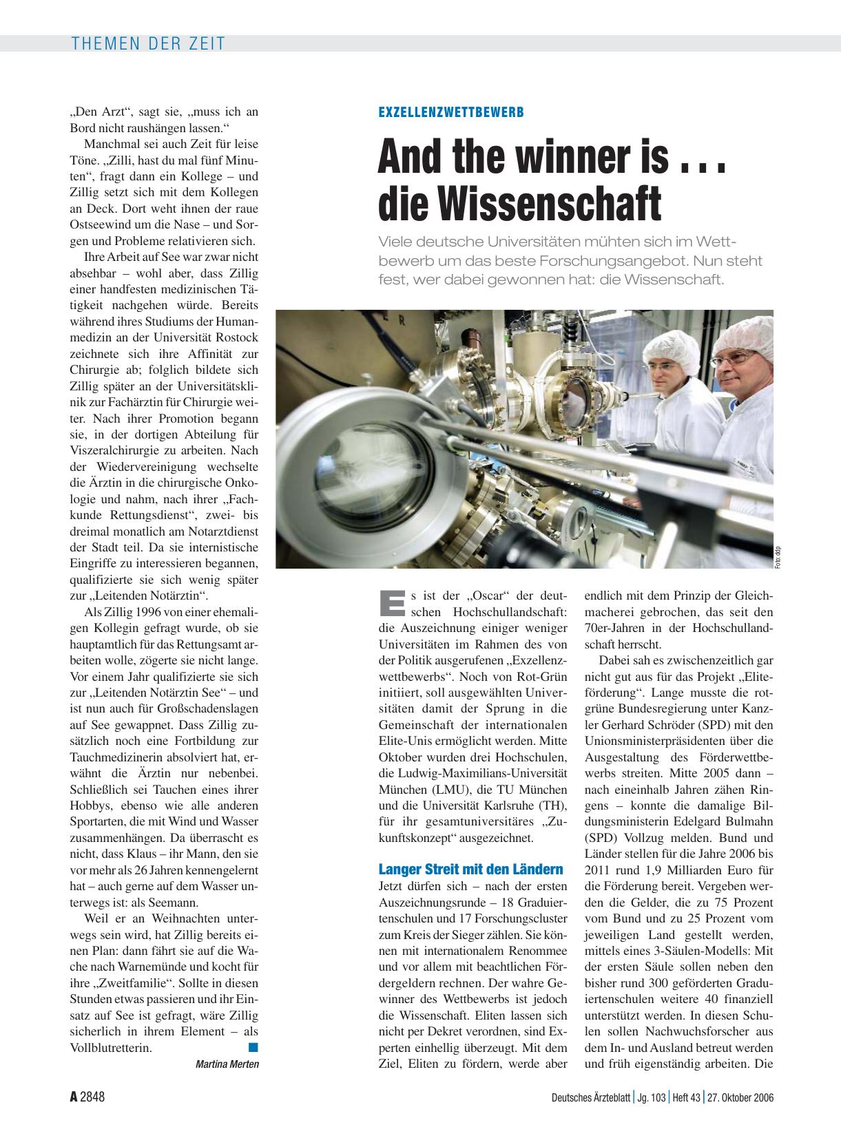 Vorschauseite 1: Exzellenzwettbewerb: And the winner is. .. die Wissenschaft