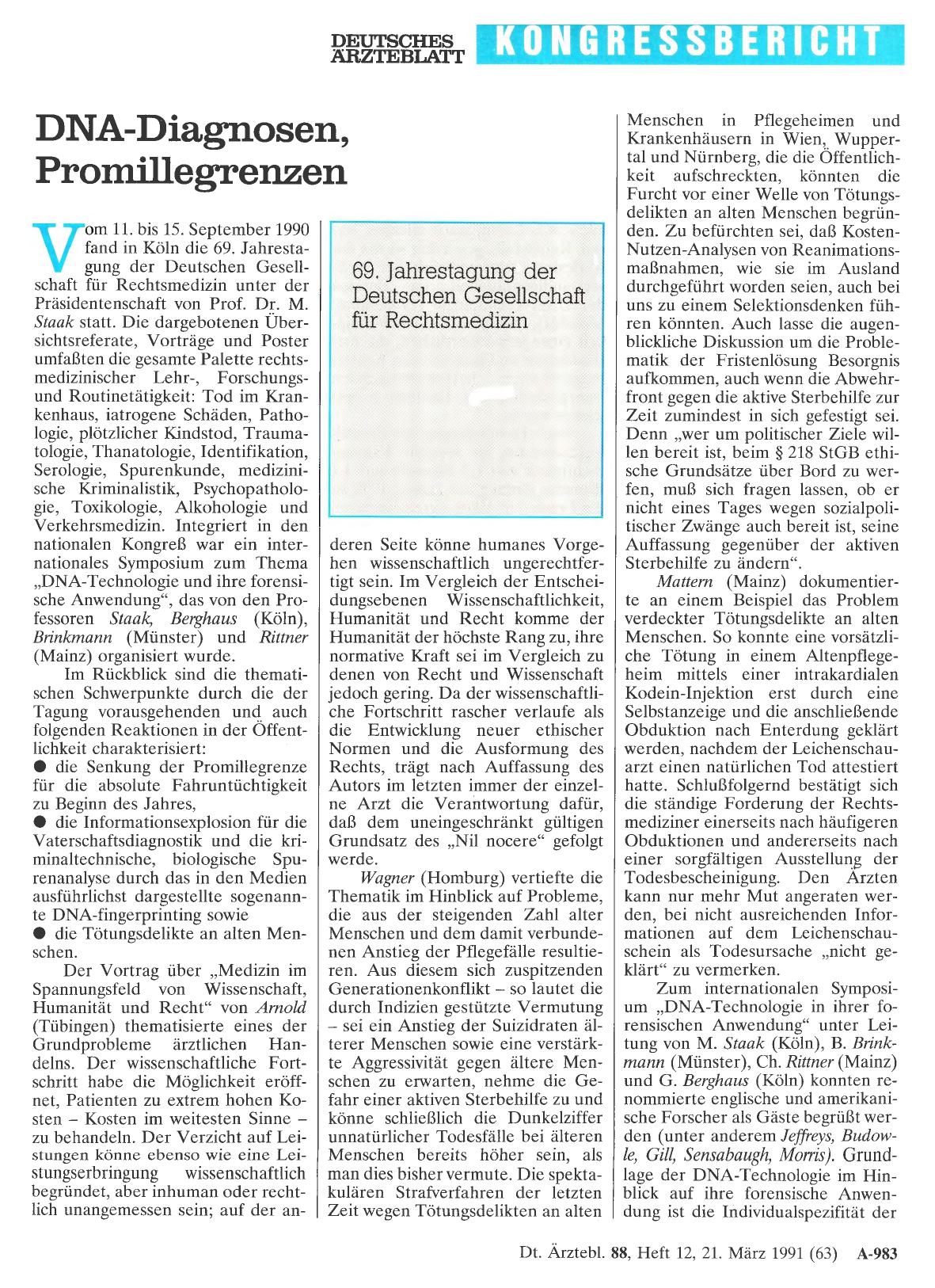 Vorschauseite 1: 69. Jahrestagung der Deutschen Gesellschaft für Rechtsmedizin: DNA-Diagnosen, Promillegrenzen