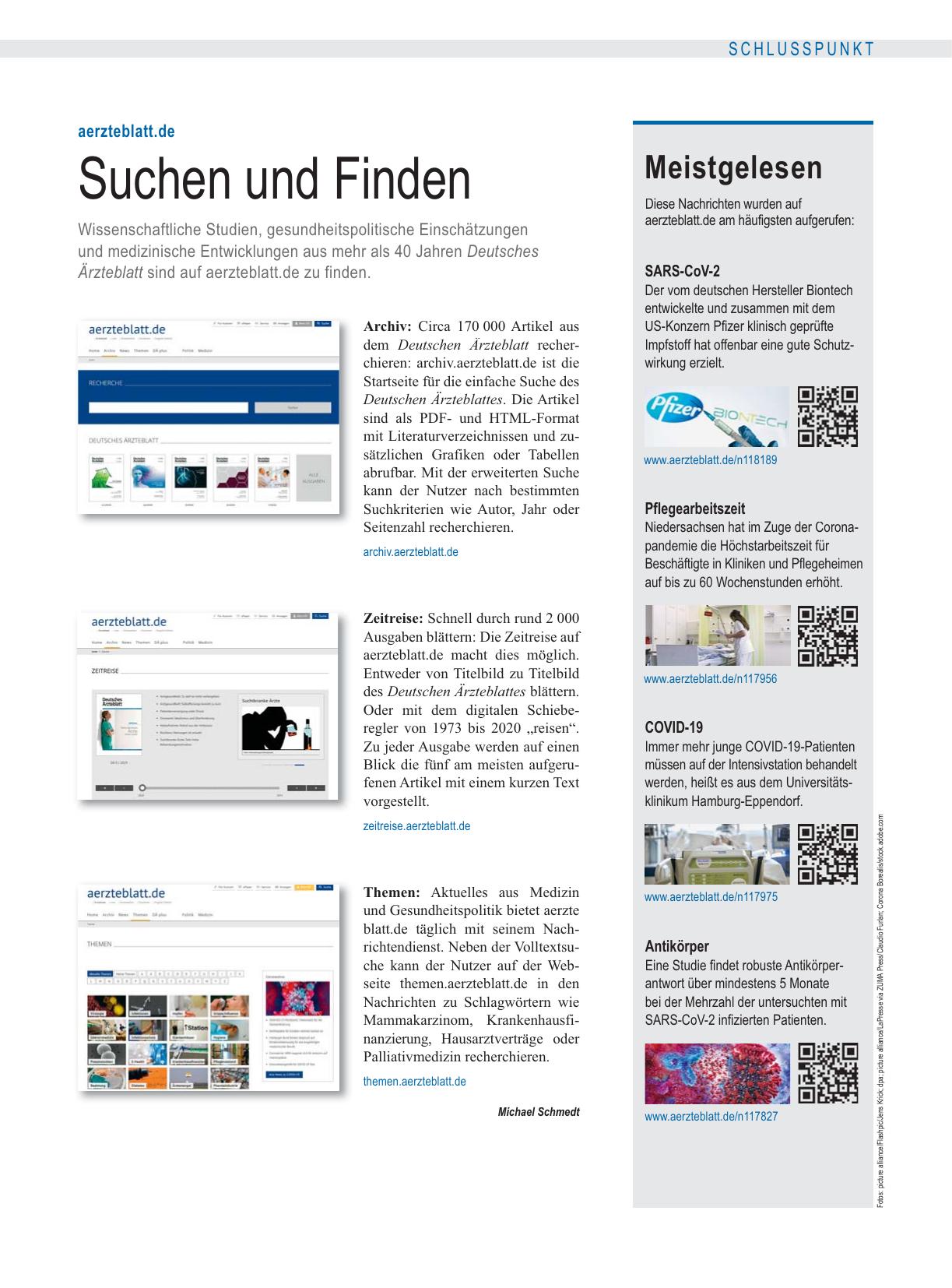 Vorschauseite 1: aerzteblatt.de: Suchen und Finden