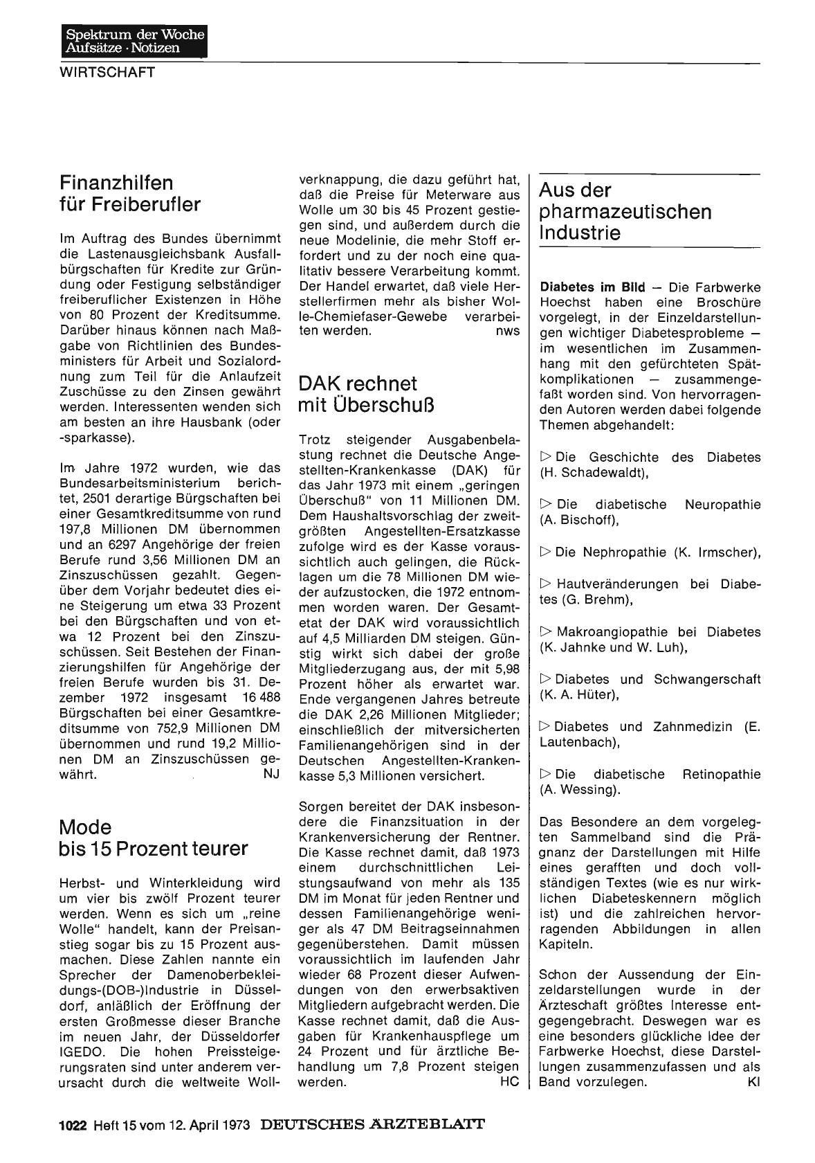 Vorschauseite 1: Aus der pharmazeutischen Industrie