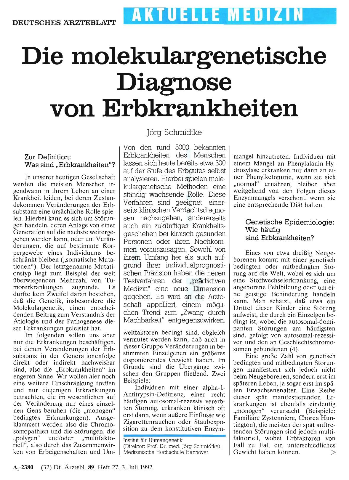 Vorschauseite 1: Die molekulargenetische Diagnose von Erbkrankheiten