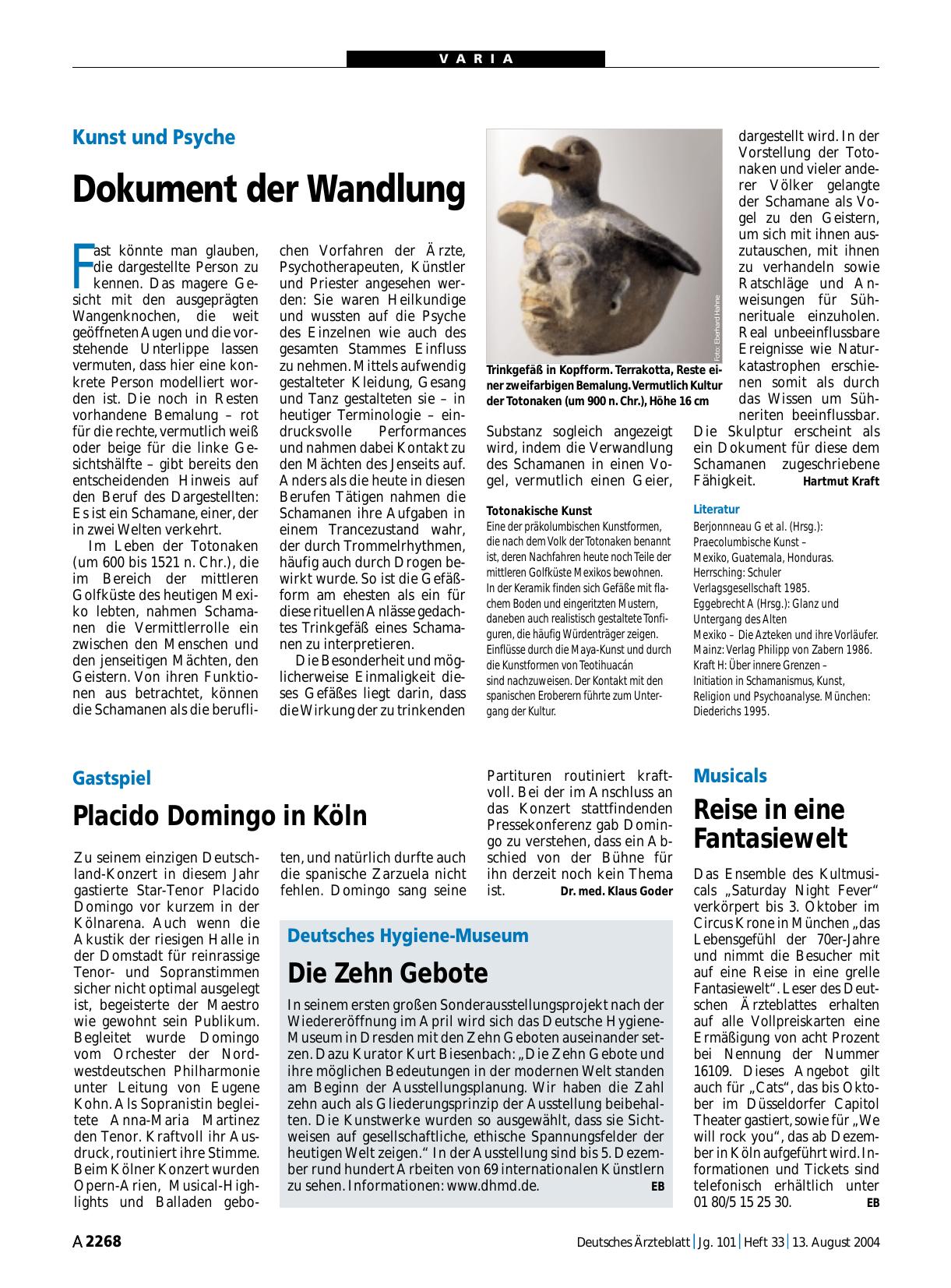 Vorschauseite 1: Kunst und Psyche: Dokument der Wandlung