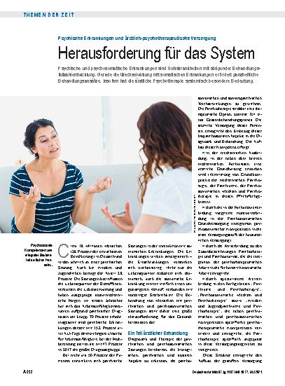 Vorschauseite 1: Psychische Erkrankungen und ärztlich-psychotherapeutische Versorgung: Herausforderung für das System