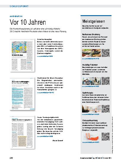 Vorschauseite 1: aerzteblatt.de: Vor 10 Jahren