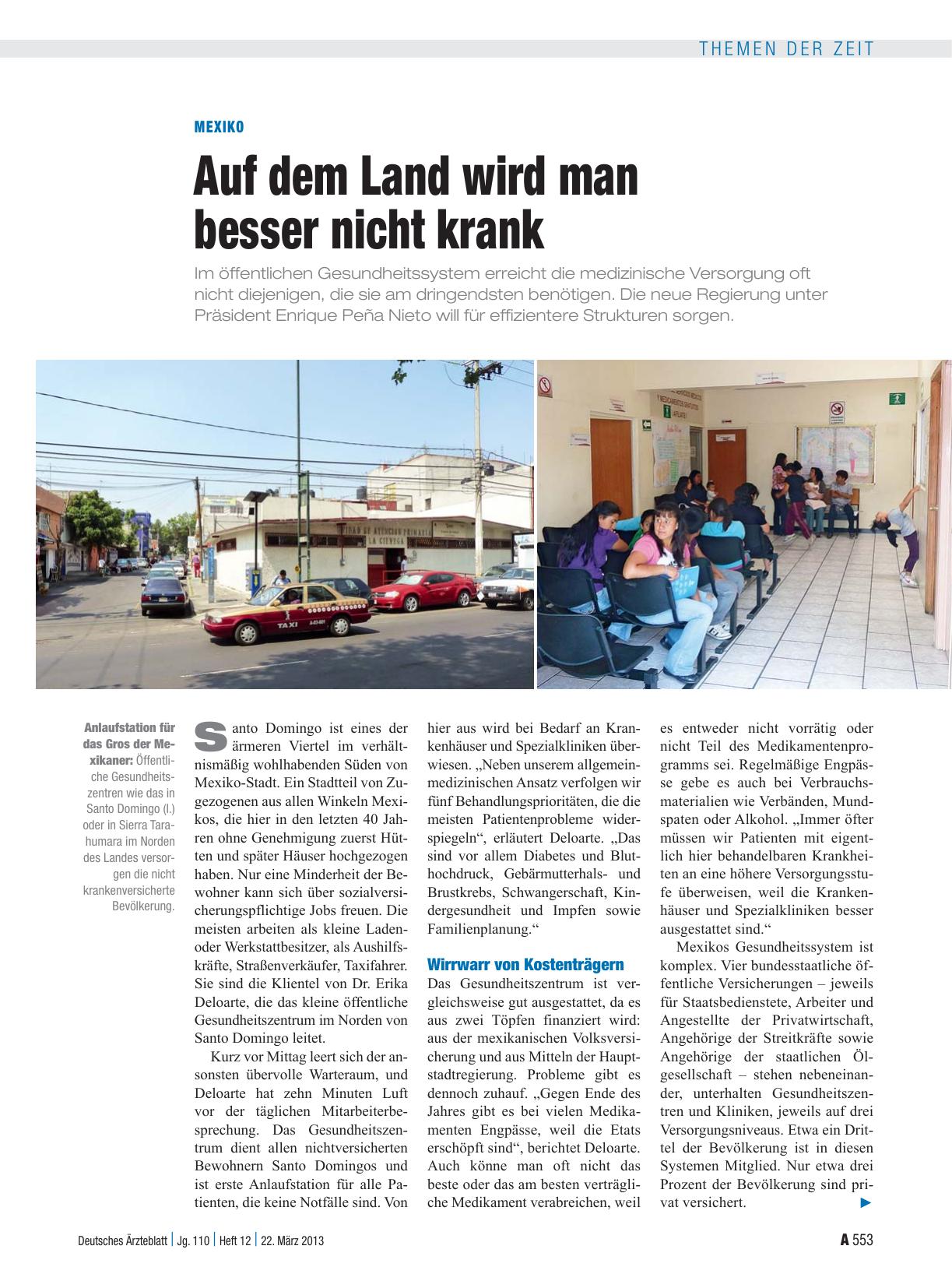 Vorschauseite 1: Mexiko: Auf dem Land wird man besser nicht krank