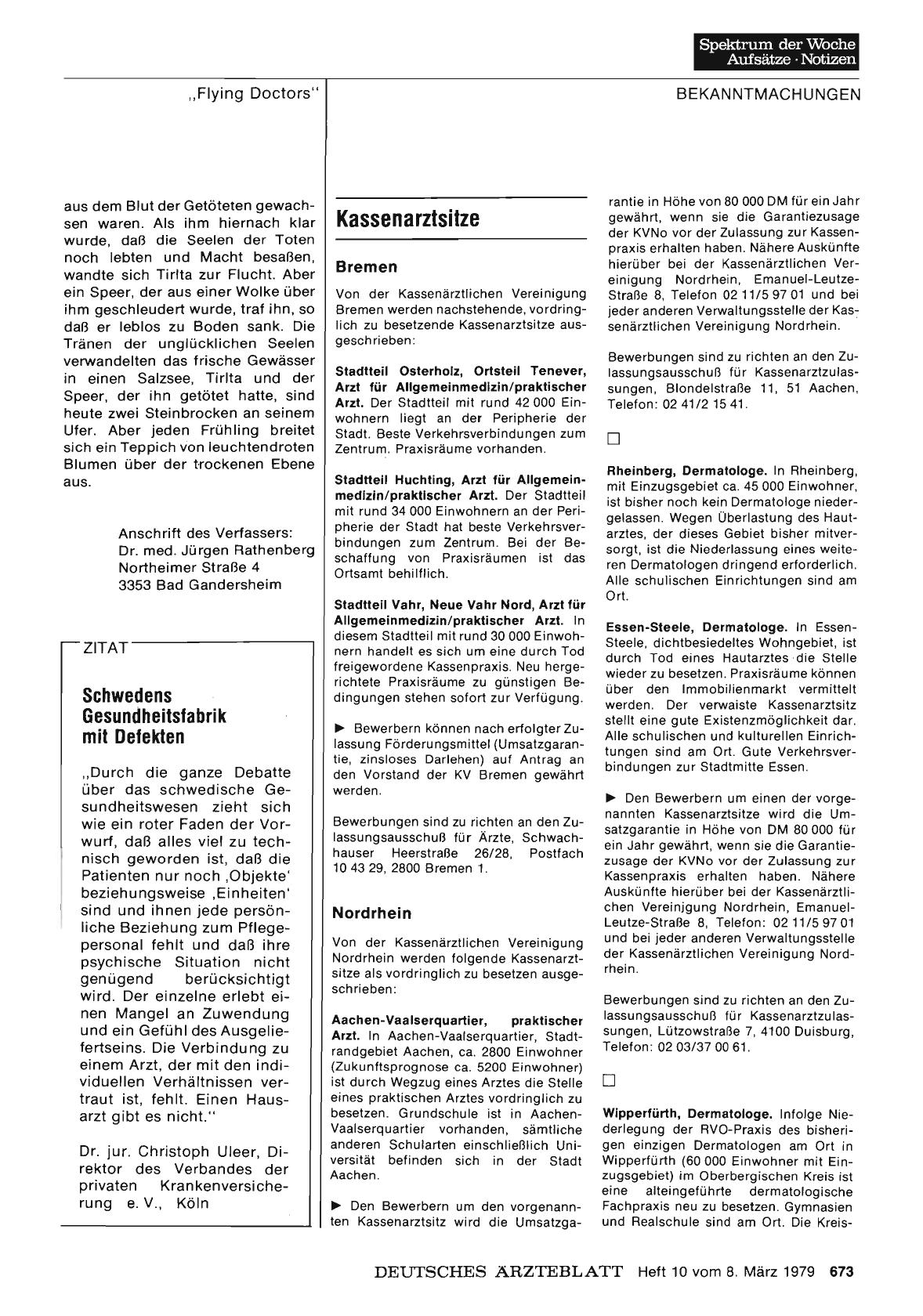 Vorschauseite 1: Kassenarztsitze
