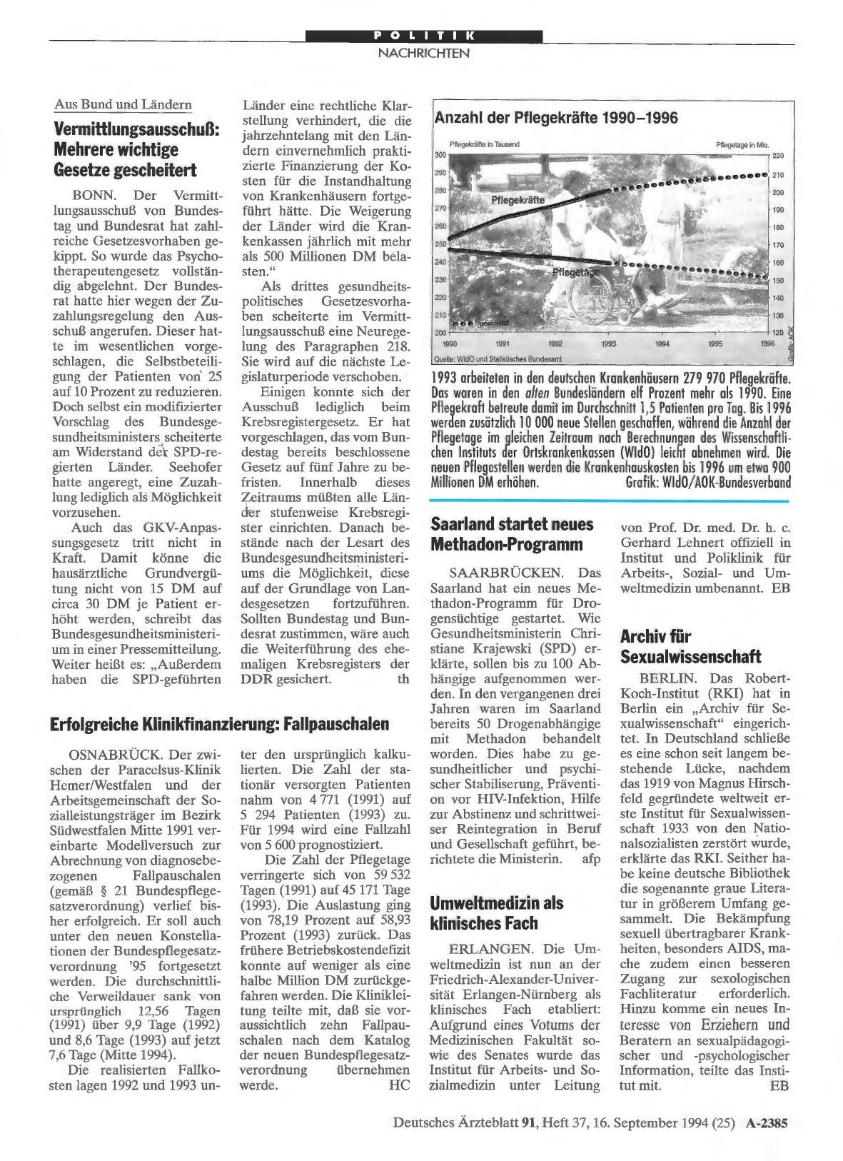 Vorschauseite 1: Vermittlungsausschuß: Mehrere wichtige Gesetze gescheitert