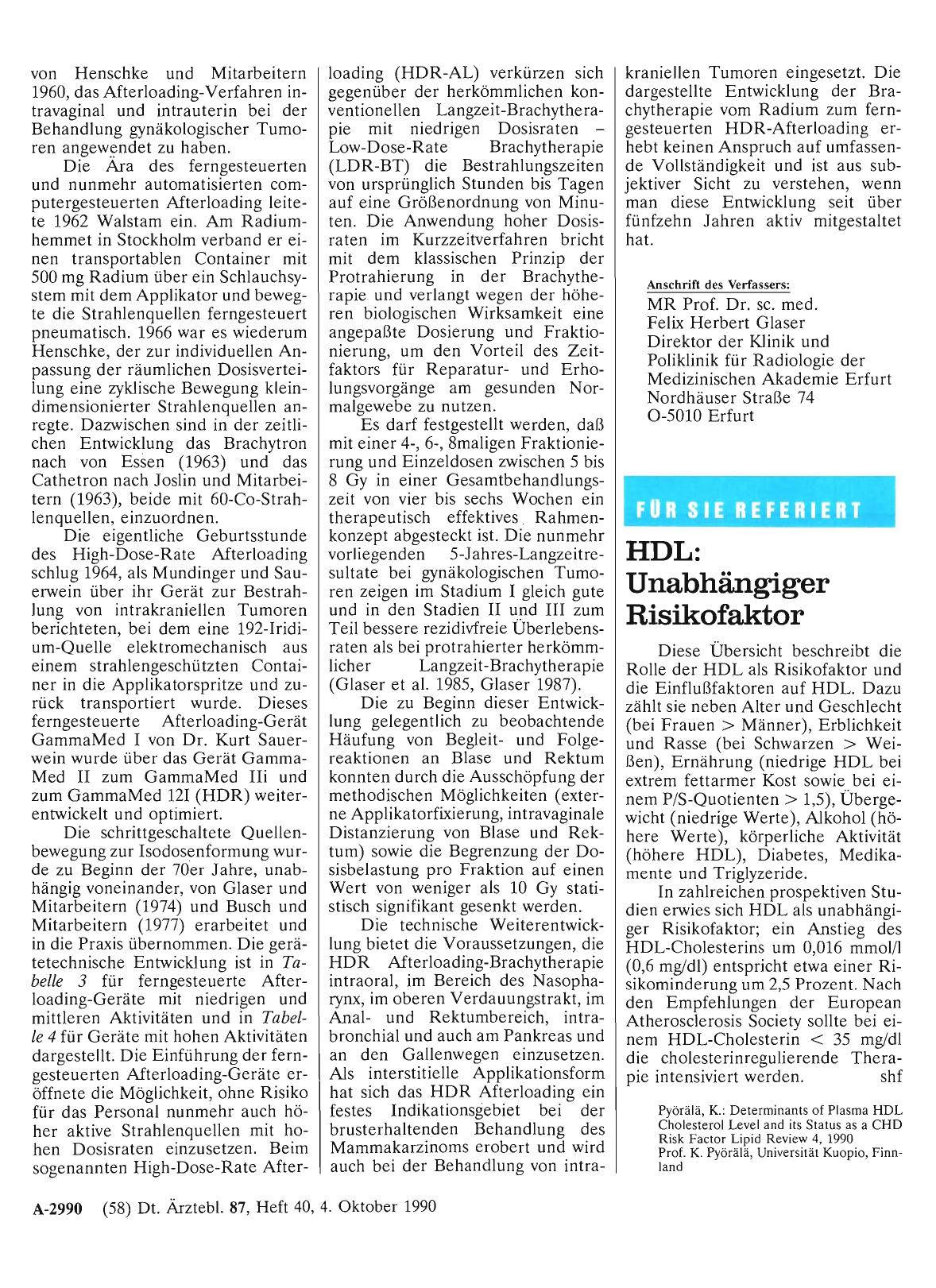 Vorschauseite 1: HDL: Unabhängiger Risikofaktor