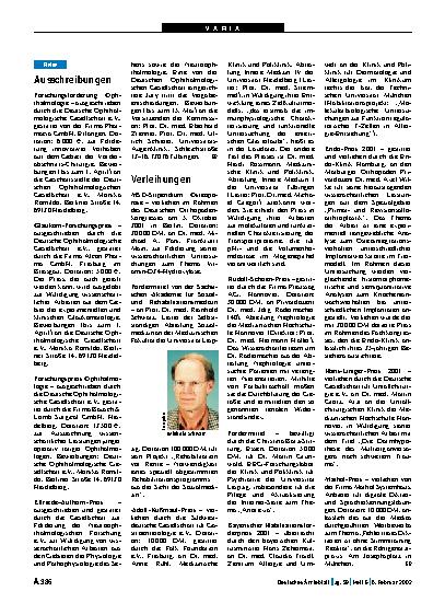 Vorschauseite 1: Verleihungen