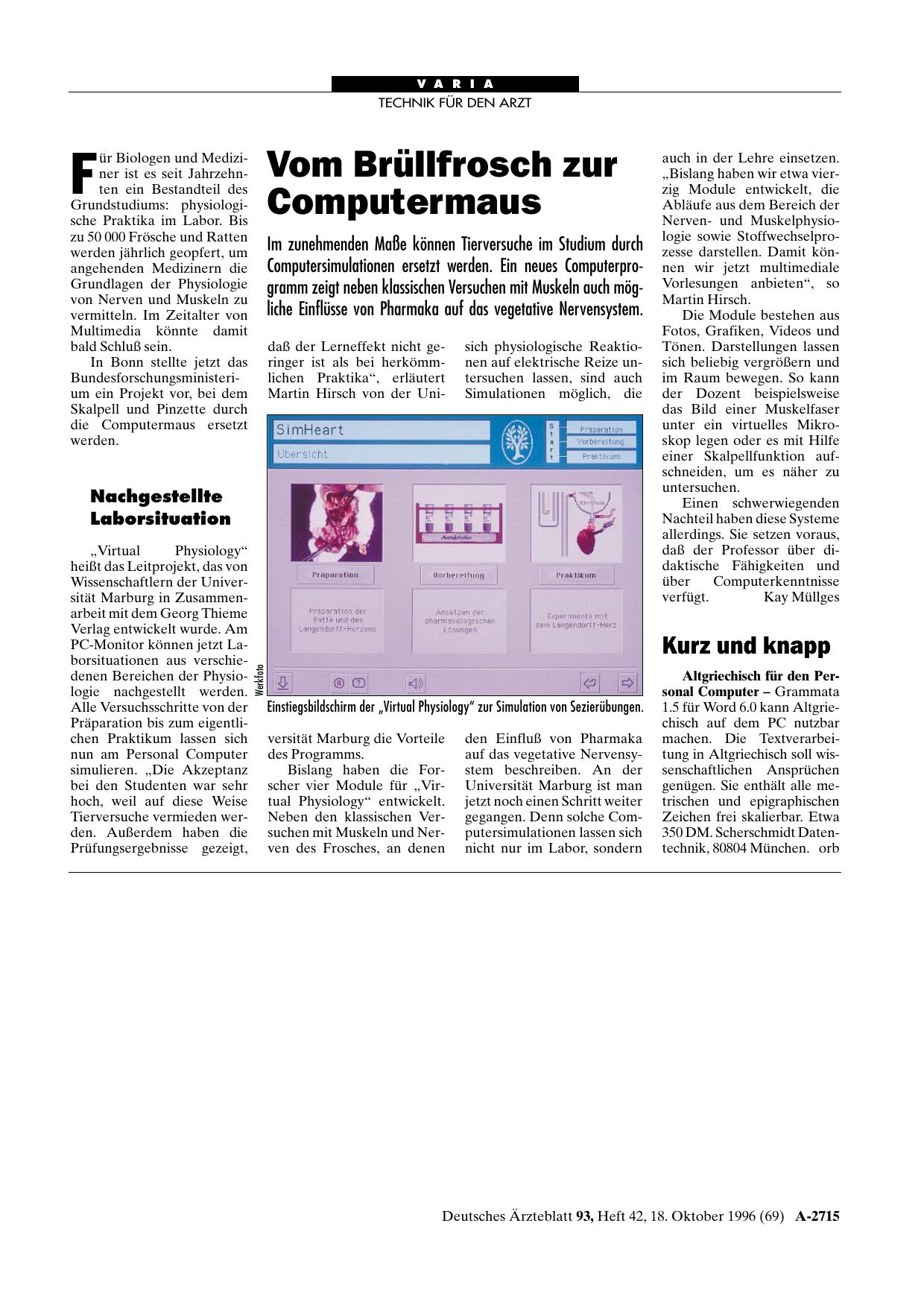 Vorschauseite 1: Kurz und knapp