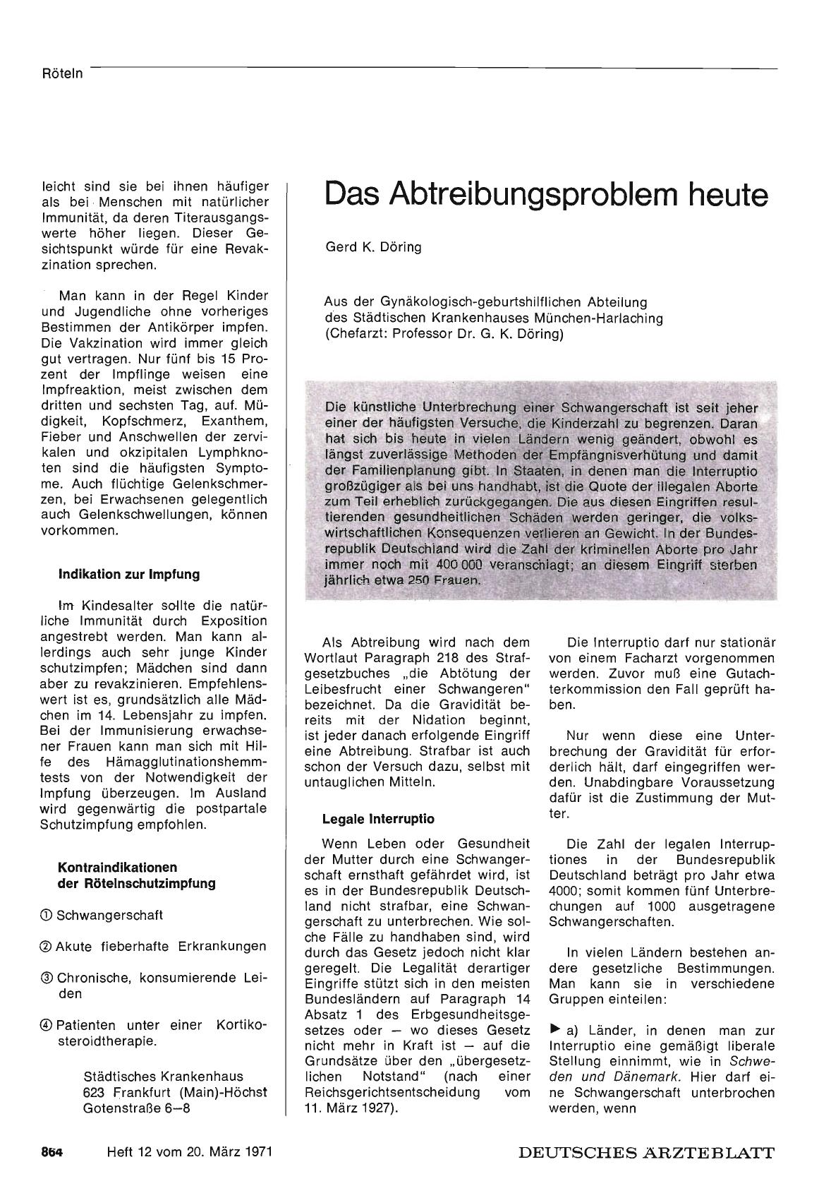 Vorschauseite 1: Das Abtreibungsproblem heute