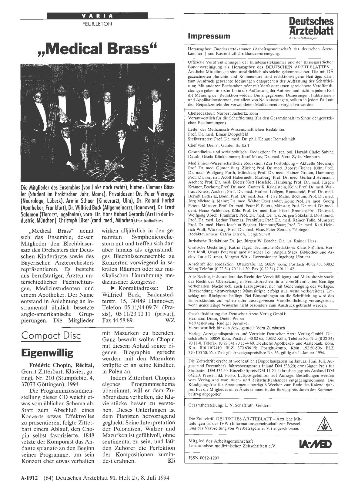 Vorschauseite 1: „Medical Brass„