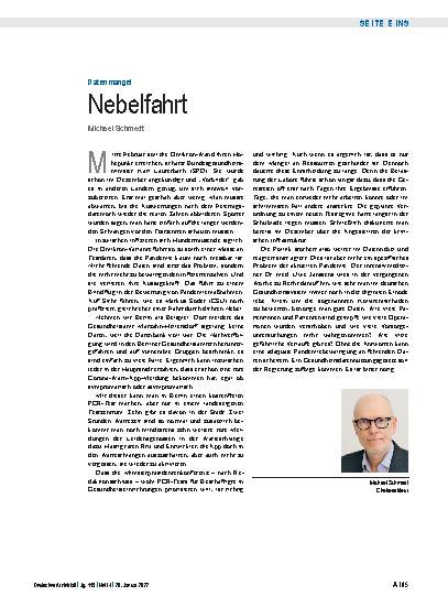 Vorschauseite 1: Datenmangel: Nebelfahrt