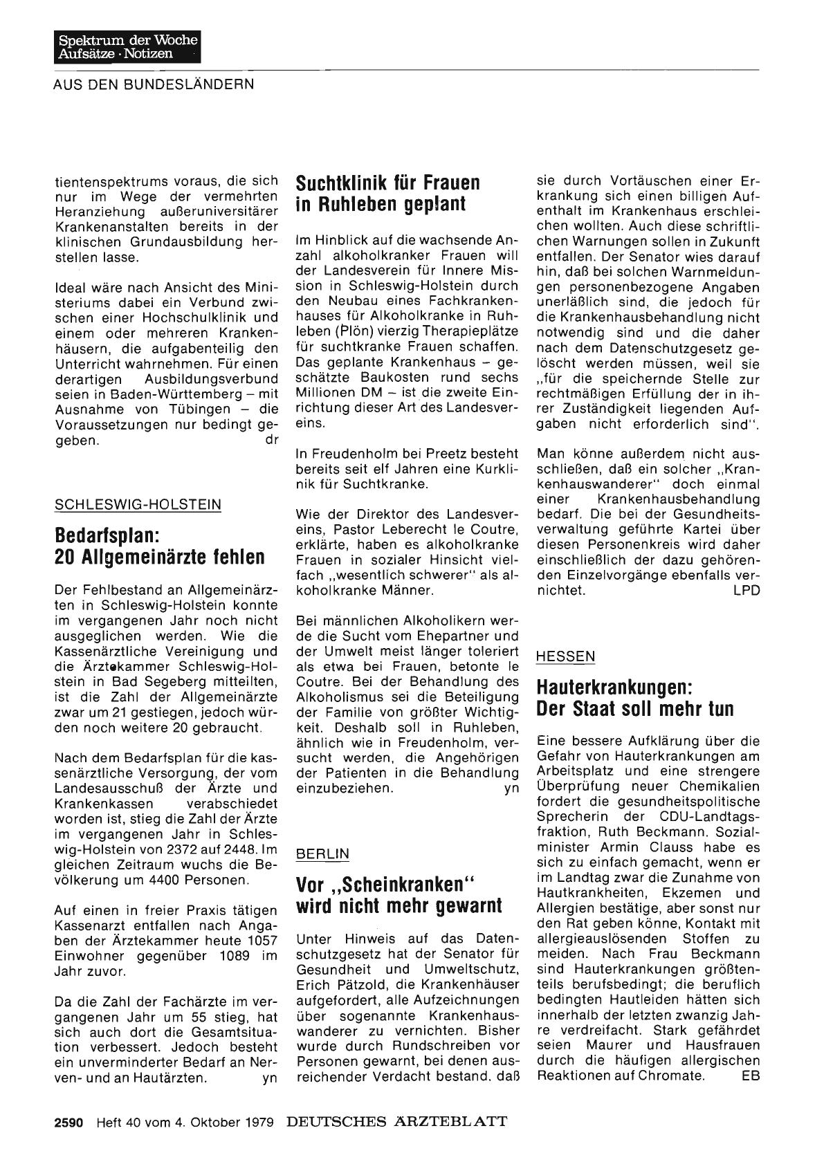 Vorschauseite 1: BERLIN: Vor „Scheinkranken“ wird nicht mehr gewarnt