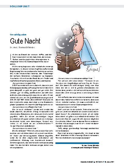 Vorschauseite 1: Von schräg unten: Gute Nacht