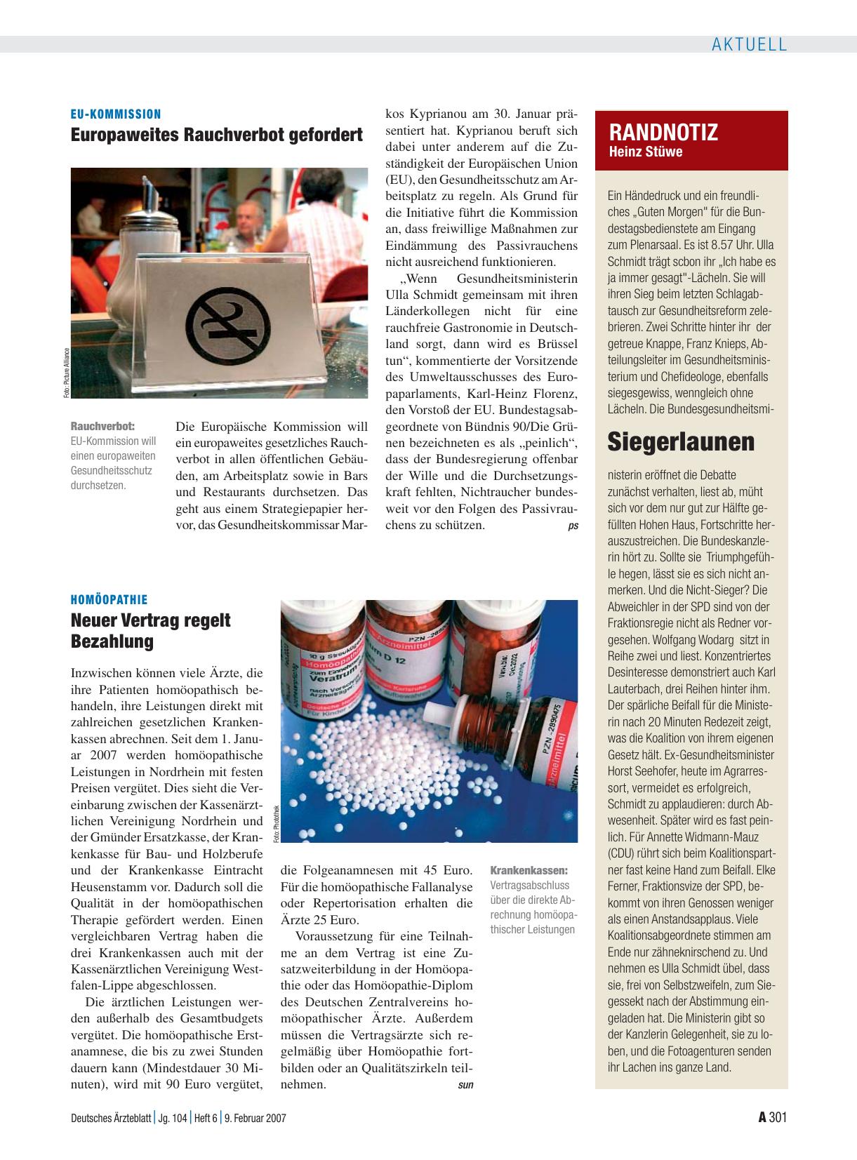 Vorschauseite 1: Homöopathie: Neuer Vertrag regelt Bezahlung