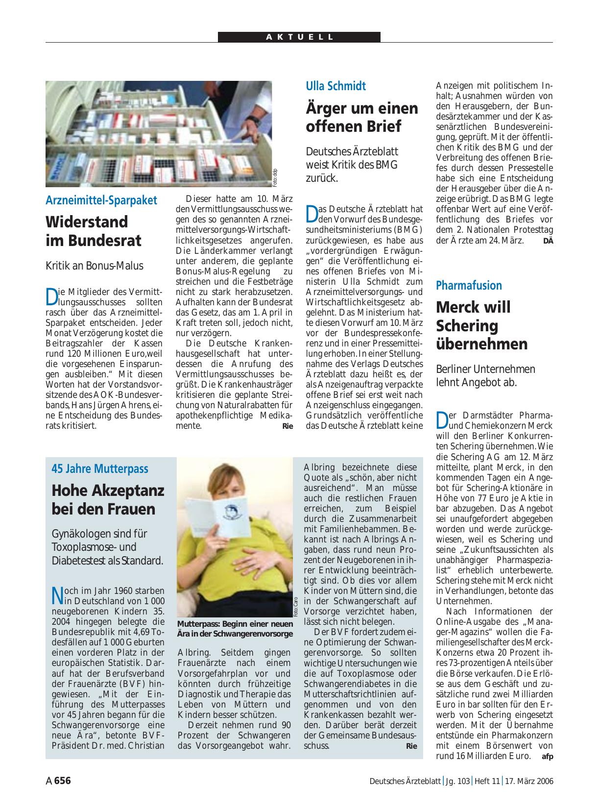 Vorschauseite 1: Arzneimittel-Sparpaket: Widerstand im Bundesrat