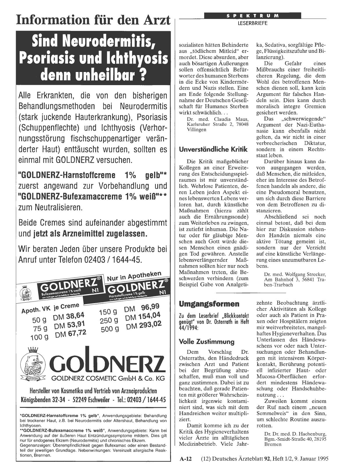 Vorschauseite 1: Sterbehilfe: Unverständliche Kritik