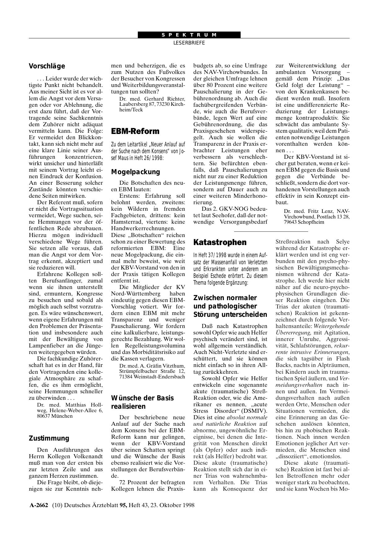 Vorschauseite 1: Fachvorträge: Zustimmung