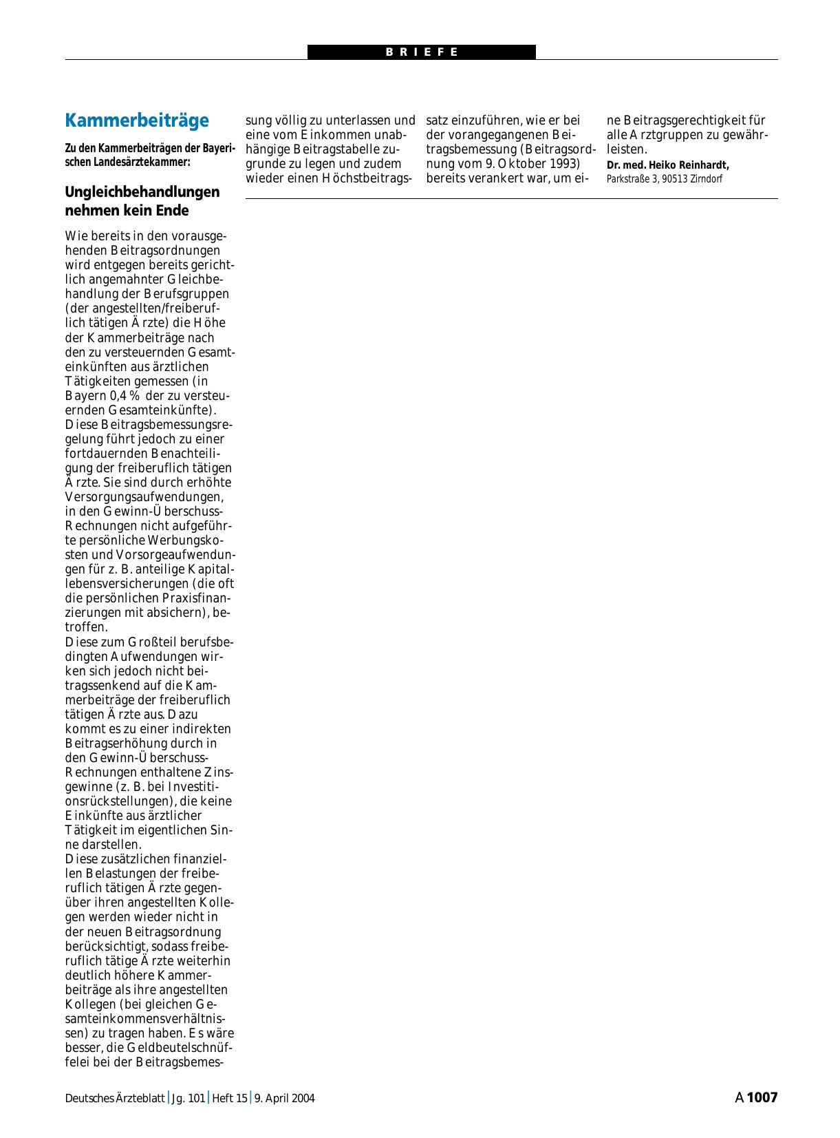 Vorschauseite 1: Kammerbeiträge: Ungleichbehandlungen nehmen kein Ende