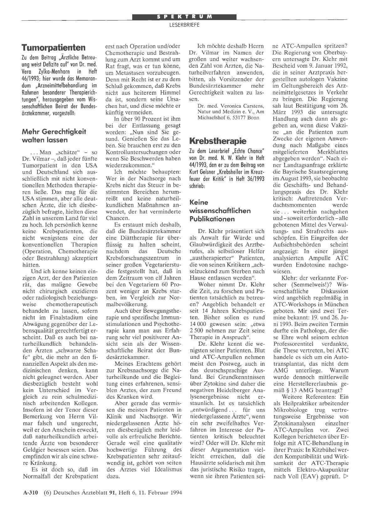 Vorschauseite 1: Krebstherapie: Keine wissenschaftlichen Publikationen