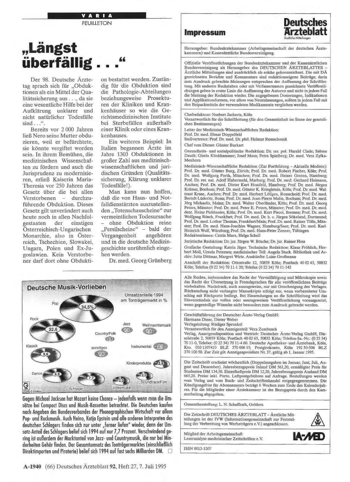 Vorschauseite 1: Deutsche Musik-Vorlieben