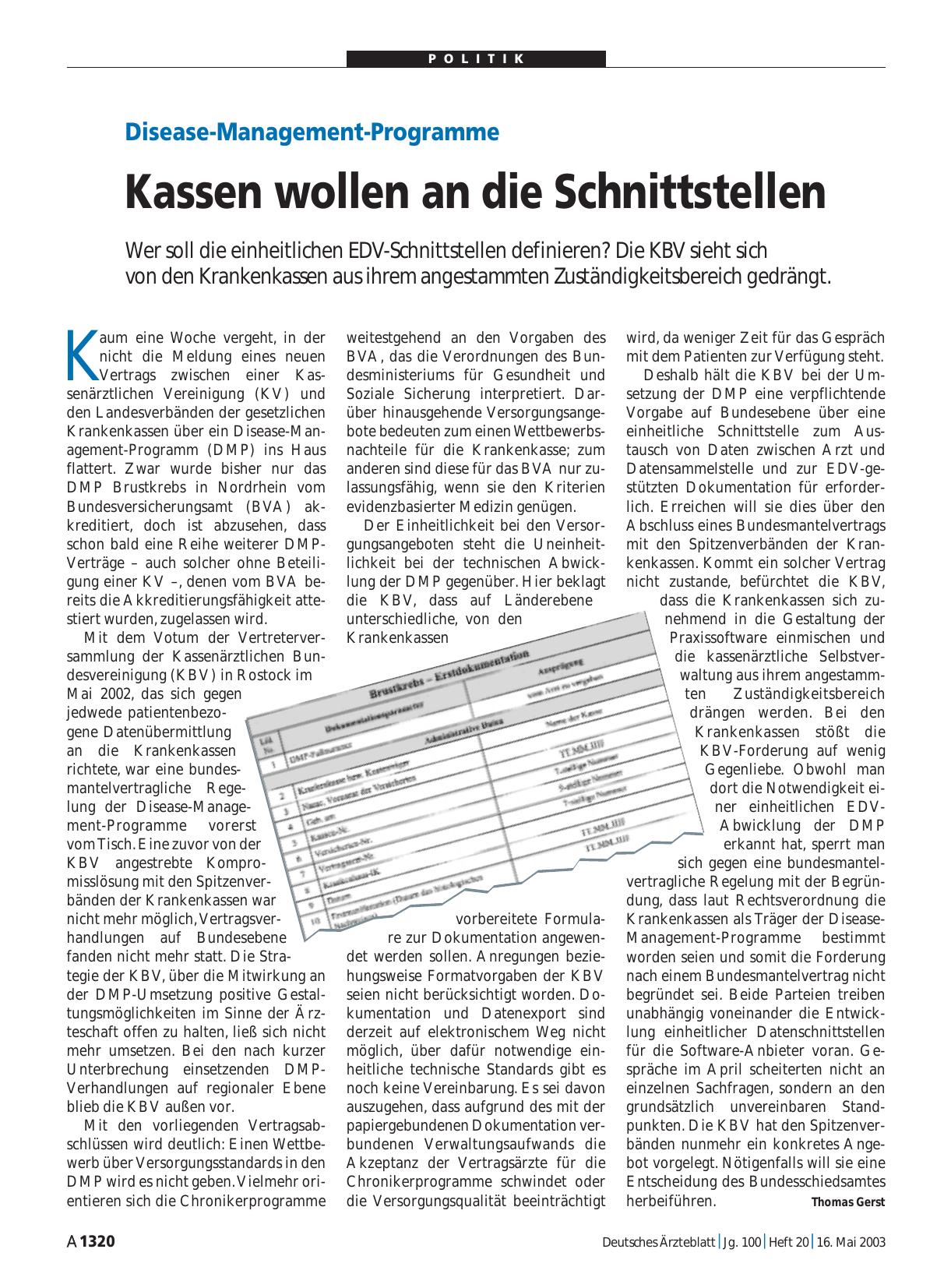 Vorschauseite 1: Disease-Management-Programme: Kassen wollen an die Schnittstellen