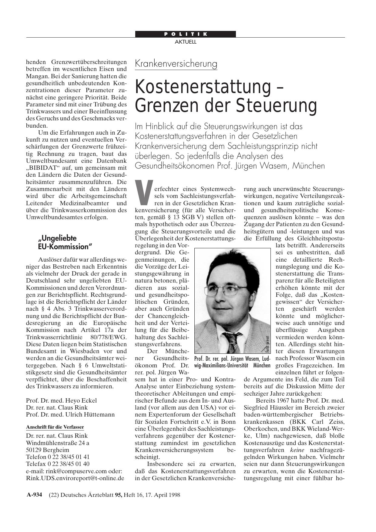 Vorschauseite 1: Krankenversicherung: Kostenerstattung - Grenzen der Steuerung
