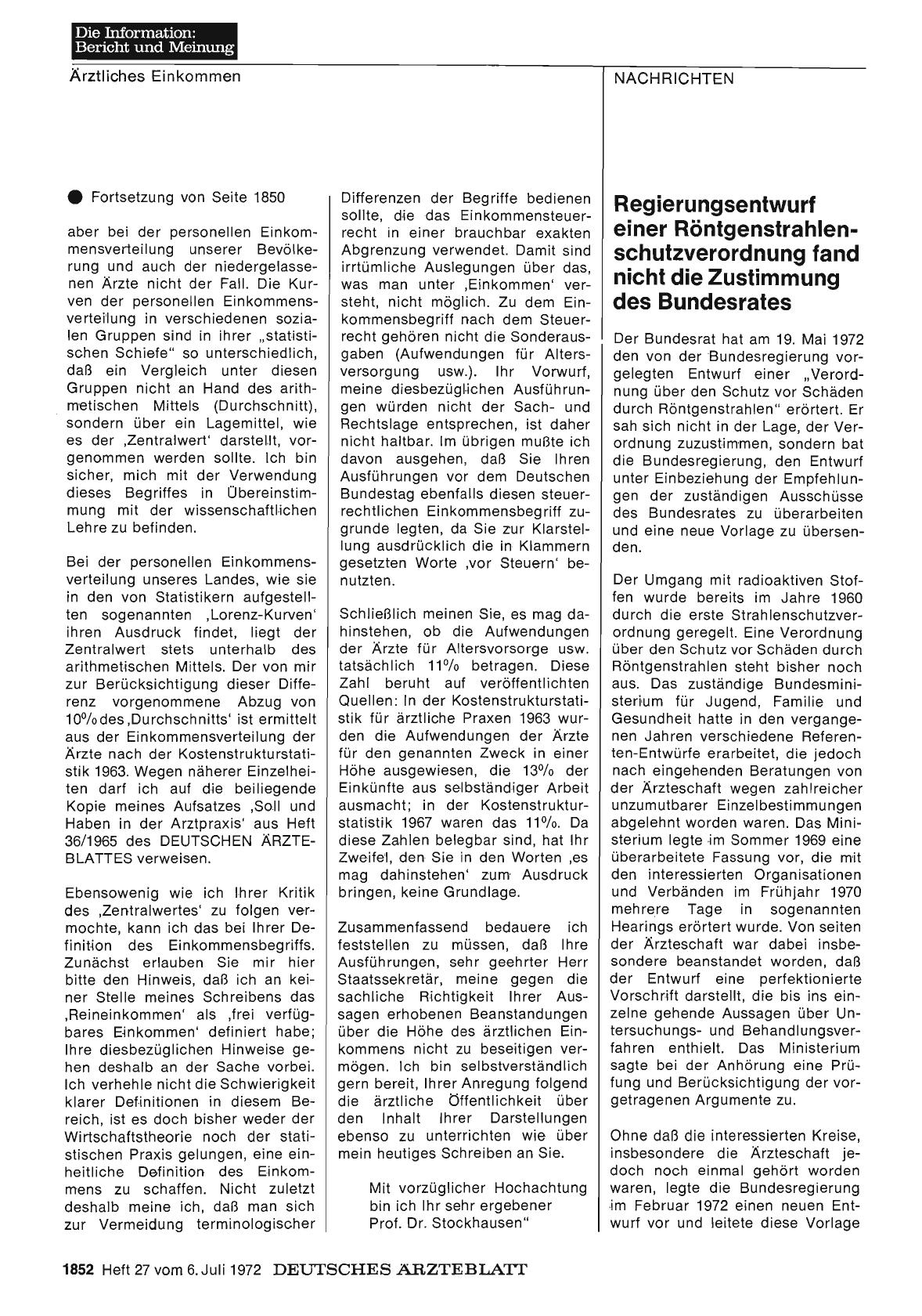 Vorschauseite 1: Ärztliches Einkommen — Klarheit über Begriffe und Methoden erfoderlich (2)