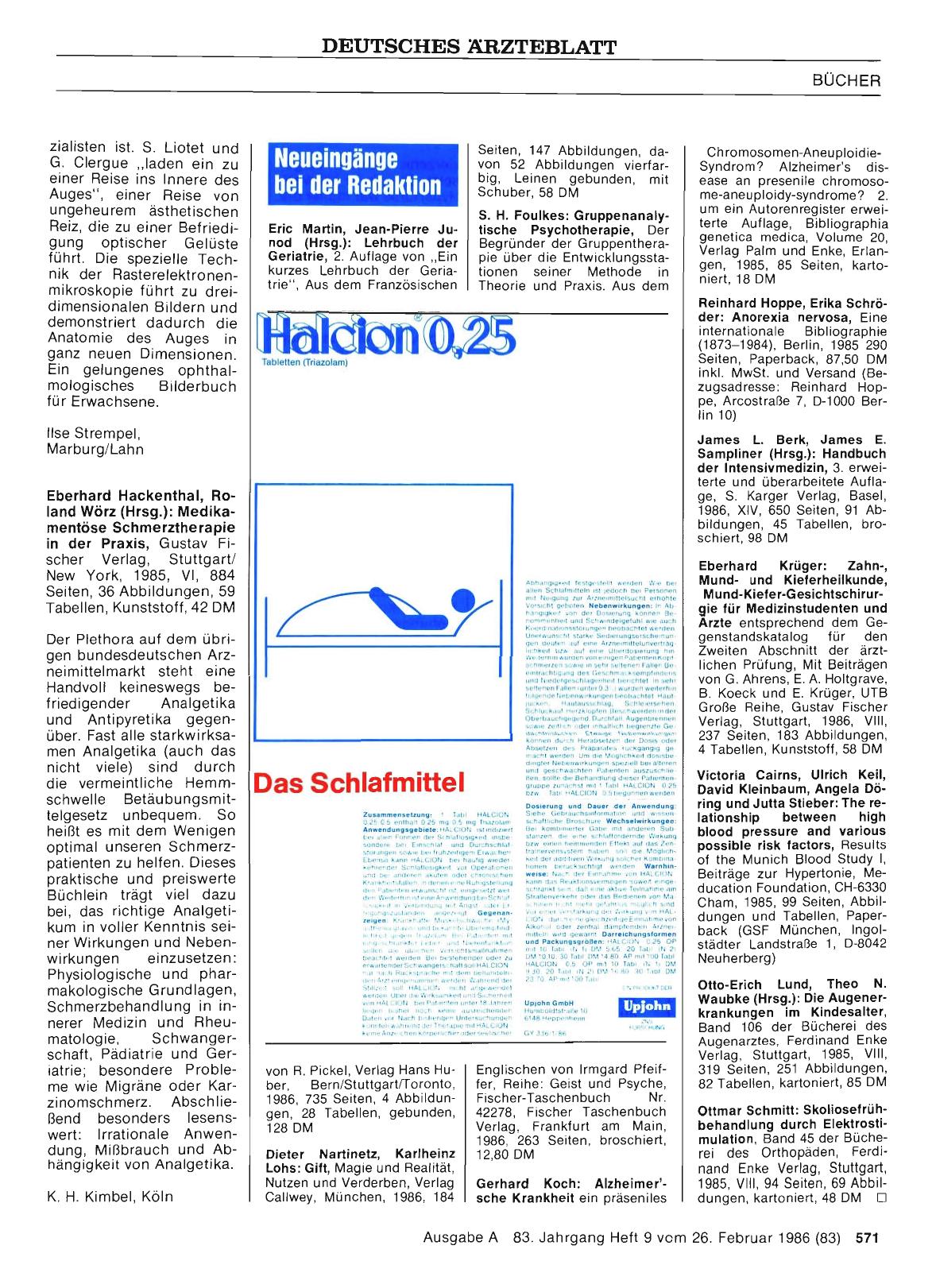 Vorschauseite 1: Neueingänge bei der Redaktion