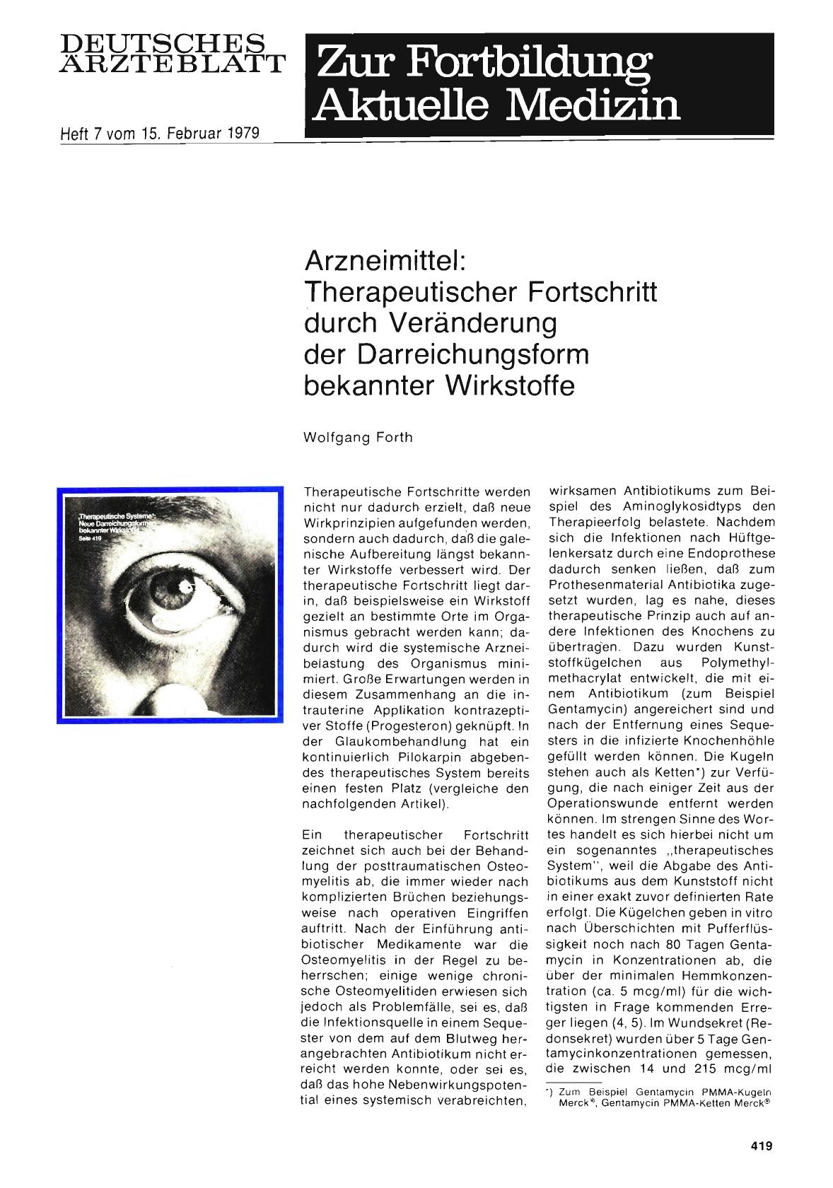 Vorschauseite 1: Arzneimittel: Therapeutischer Fortschritt durch Veränderung der Darreichungsform bekannter Wirkstoffe
