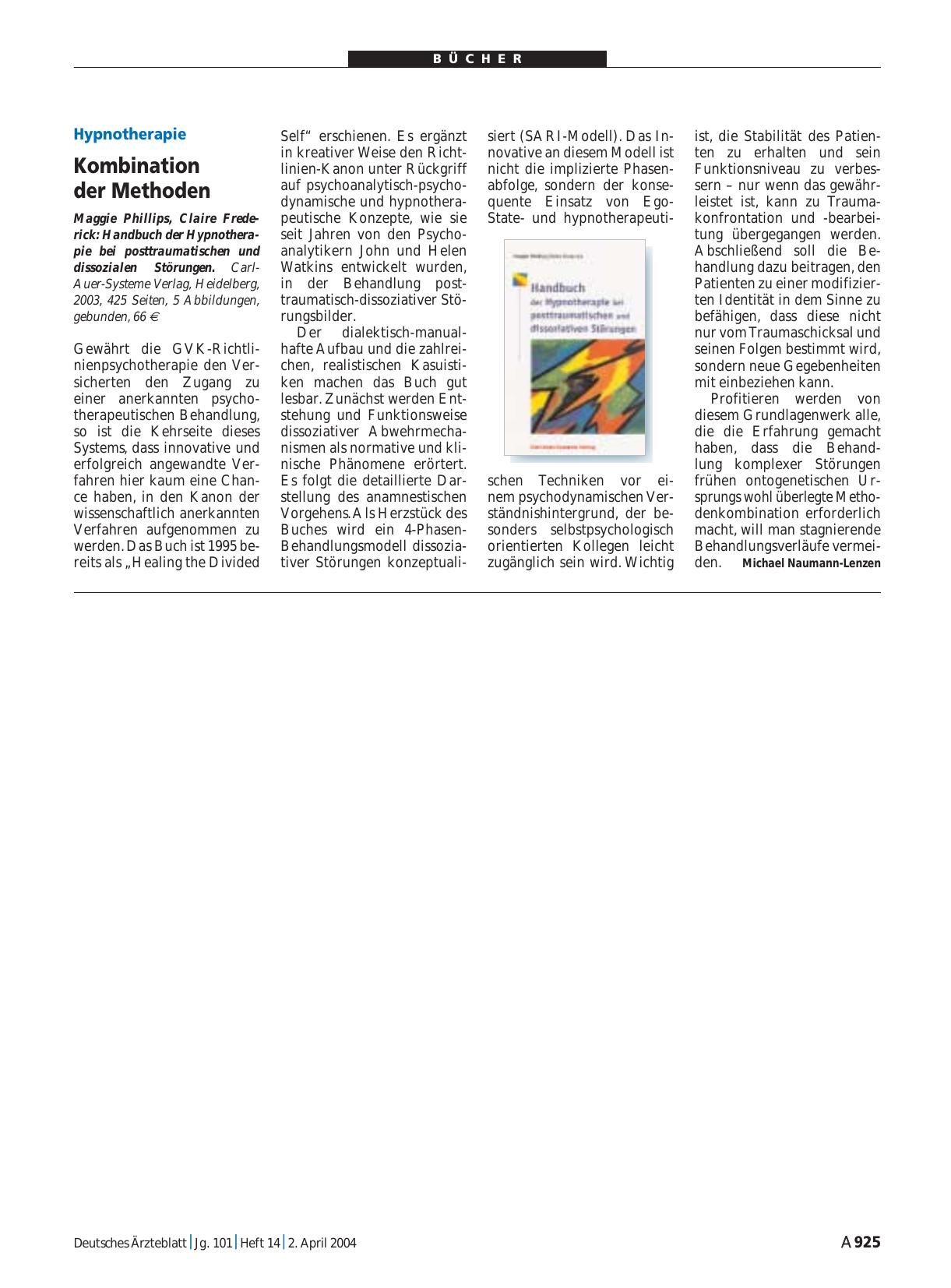 Vorschauseite 1: Handbuch der Hypnotherapie bei posttraumatischen und dissozialen Störungen