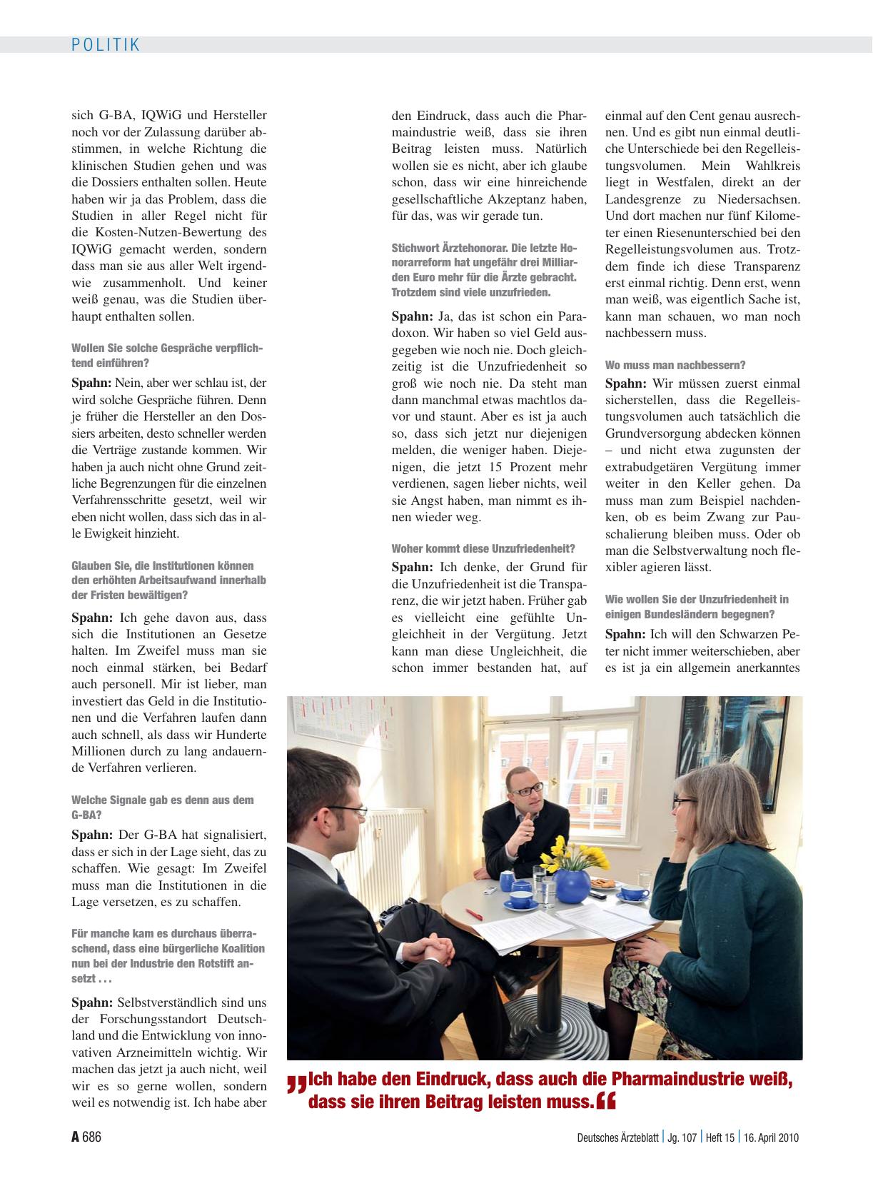 Vorschauseite 2: Interview mit Jens Spahn, gesundheitspolitischer Sprecher der CDU/CSU-Bundestagsfraktion: „Nun starten wir Schritt für Schritt durch“