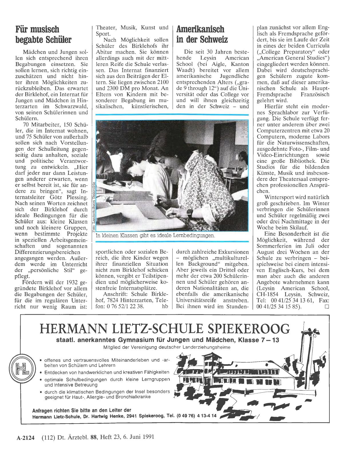 Vorschauseite 1: Für musisch begabte Schüler