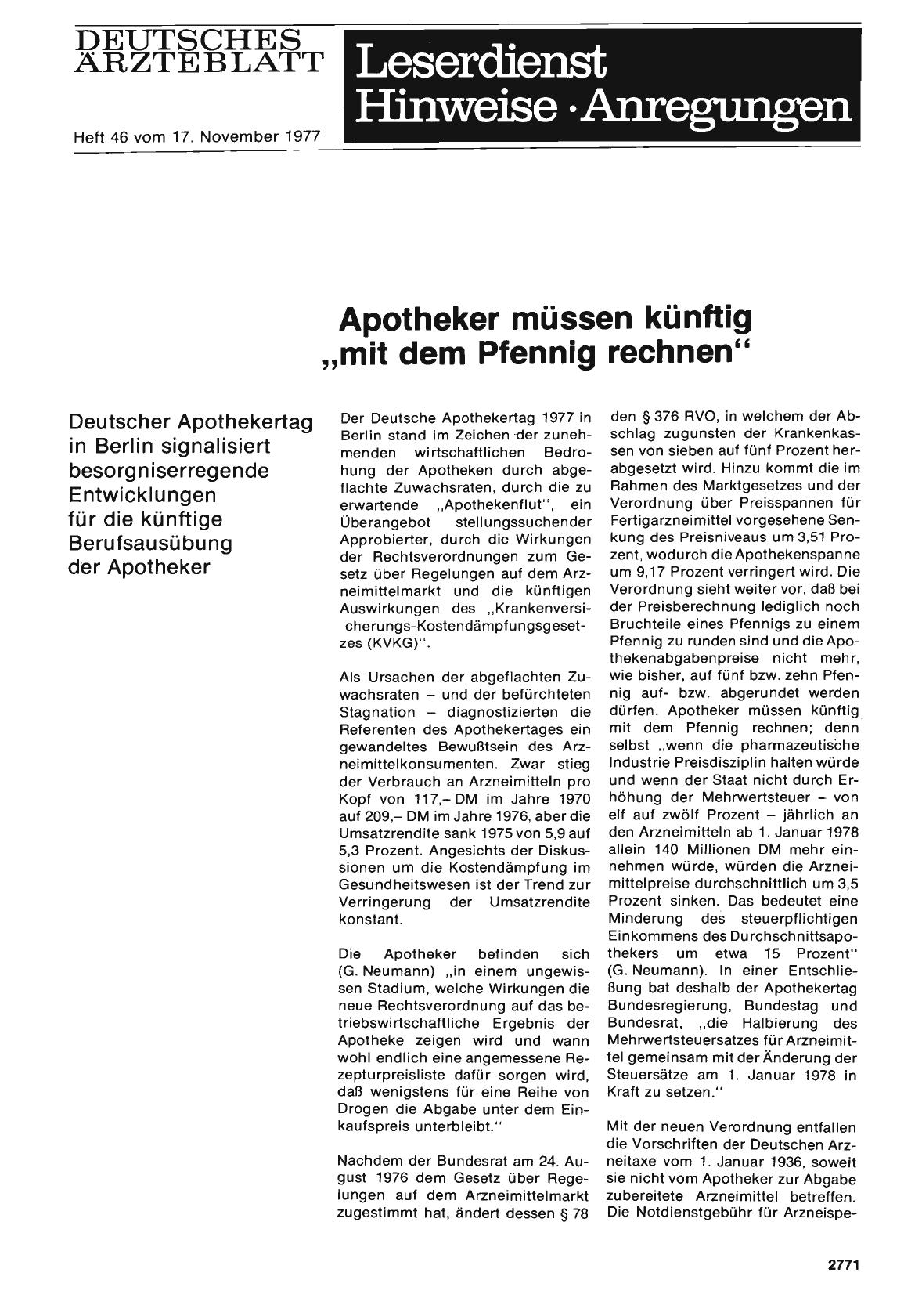 Vorschauseite 1: Apotheker müssen künftig „mit dem Pfennig rechnen“