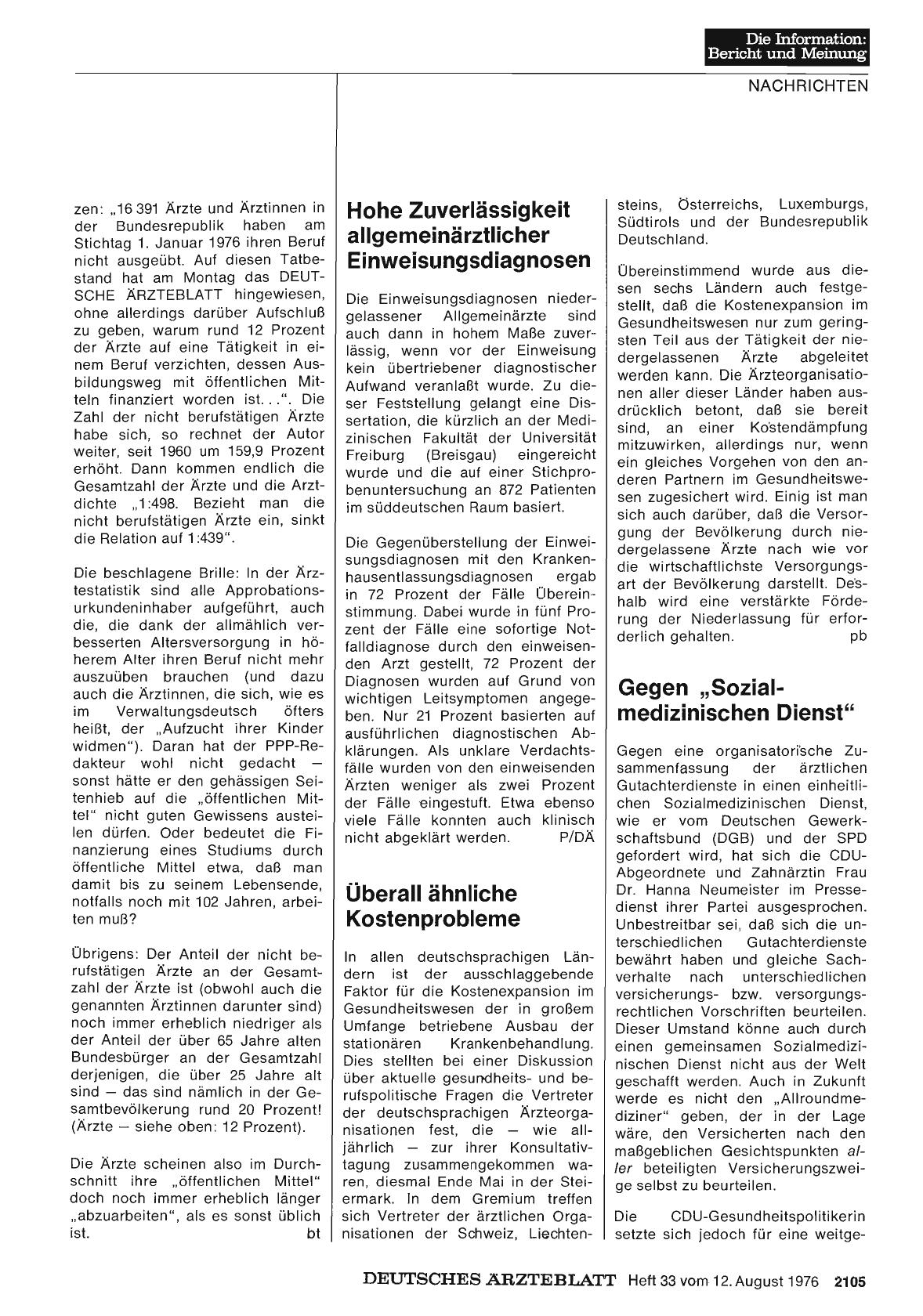 Vorschauseite 1: Hohe Zuverlässigkeit allgemeinärztlicher Einweisungsdiagnosen