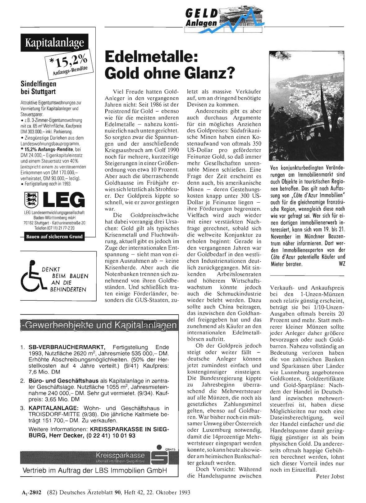Vorschauseite 1: Edelmetalle: Gold ohne Glanz?