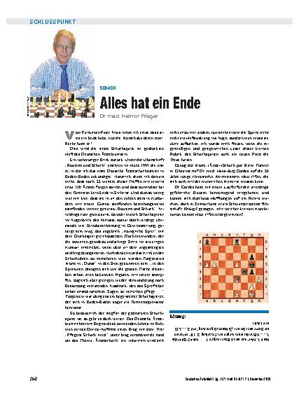 Vorschauseite 1: Schach: Alles hat ein Ende