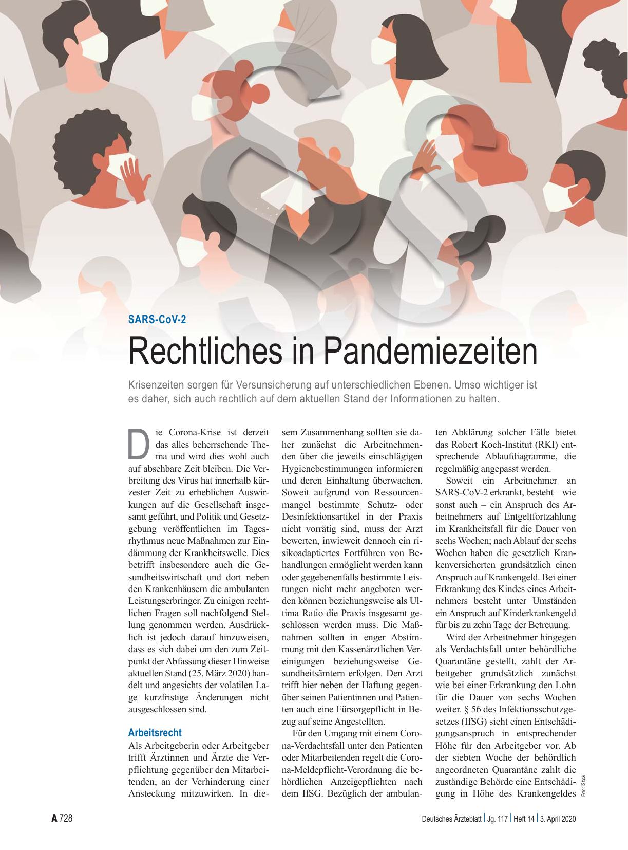 Vorschauseite 1: SARS-CoV-2: Rechtliches in Pandemiezeiten