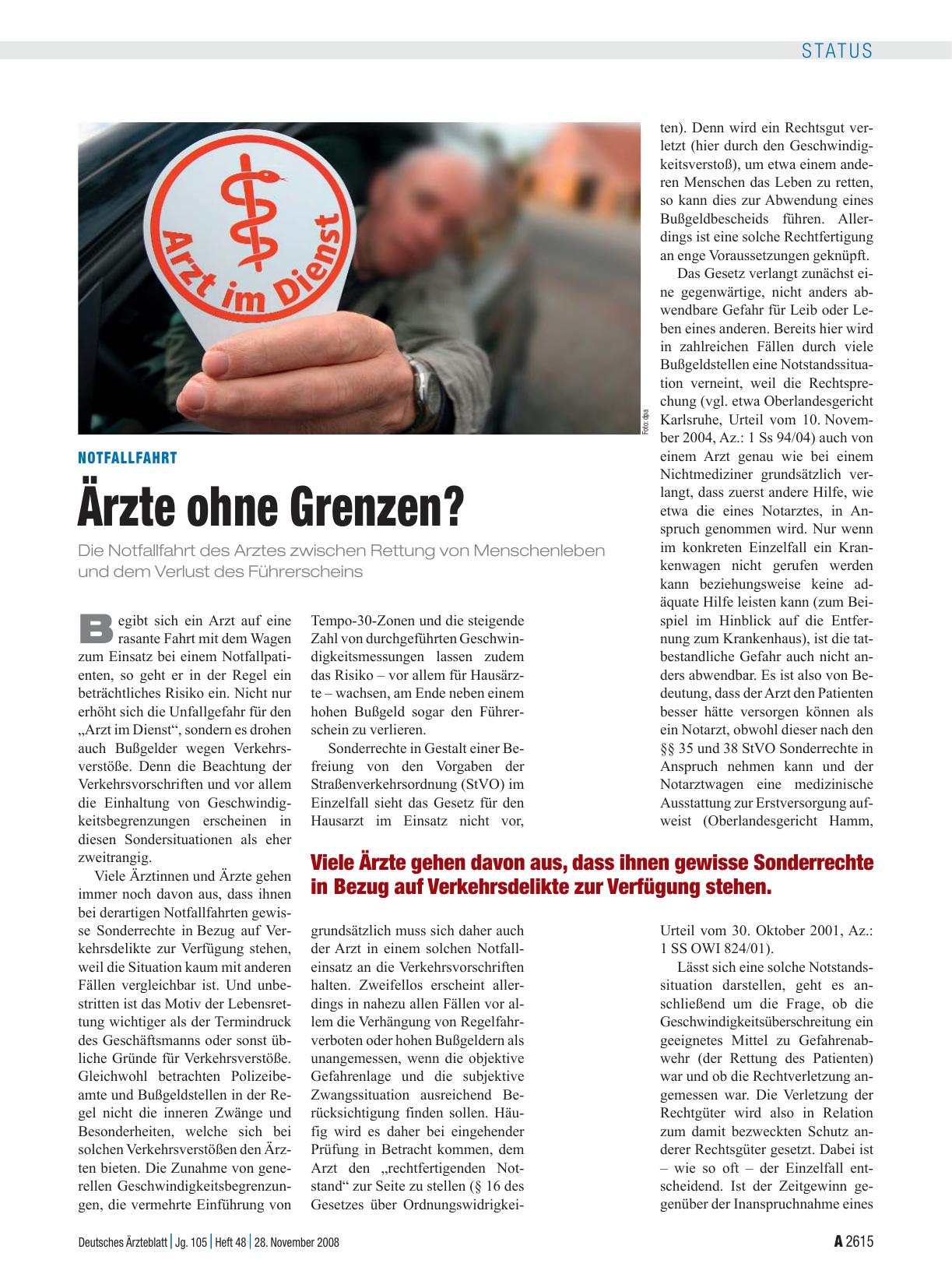 Vorschauseite 1: Notfallfahrt: Ärzte ohne Grenzen?