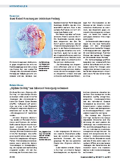 Vorschauseite 1: Multiple Sklerose: „Digitaler Zwilling“ aus Daten soll Versorgung verbessern