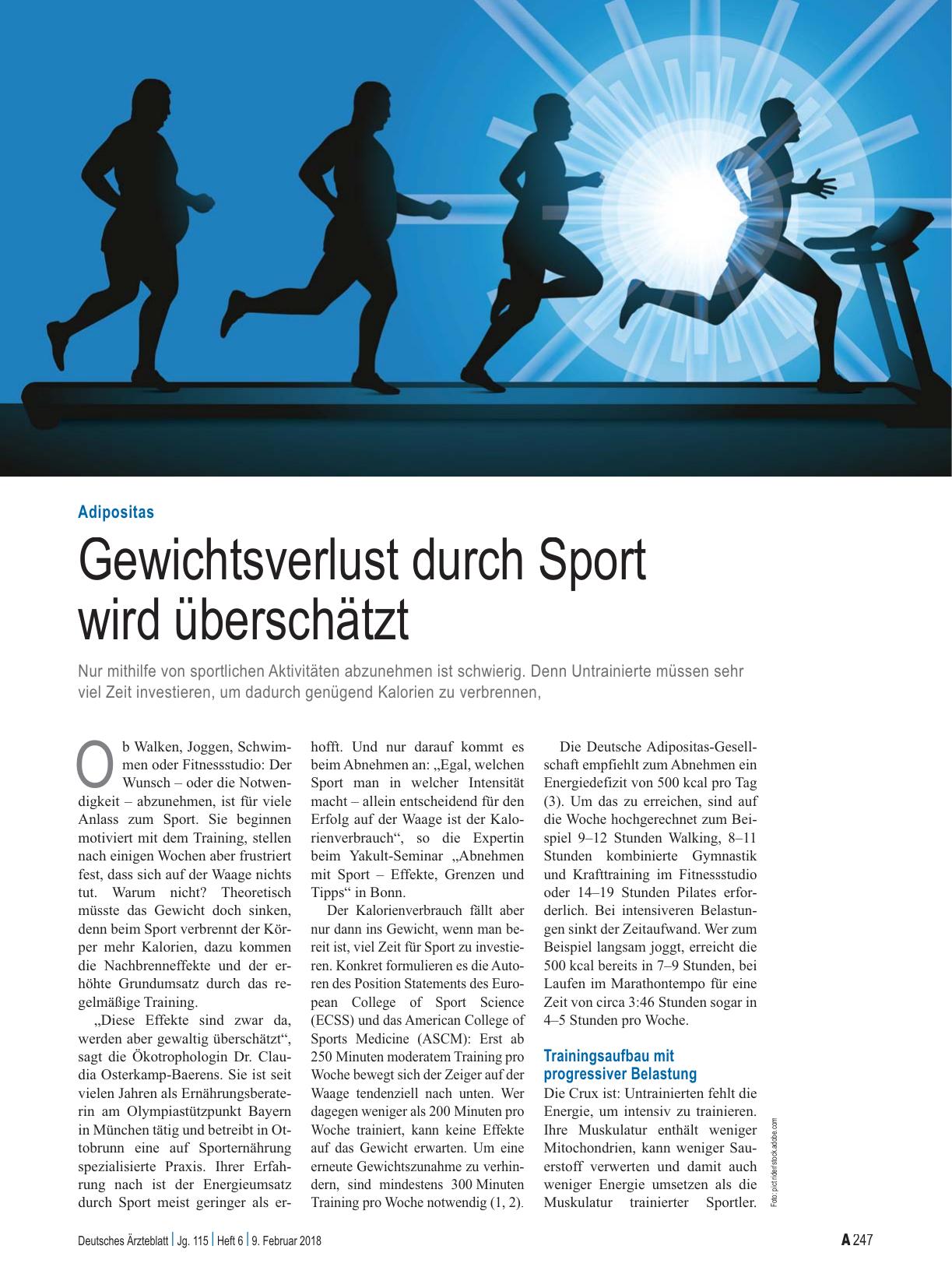 Vorschauseite 1: Adipositas: Gewichtsverlust durch Sport wird überschätzt