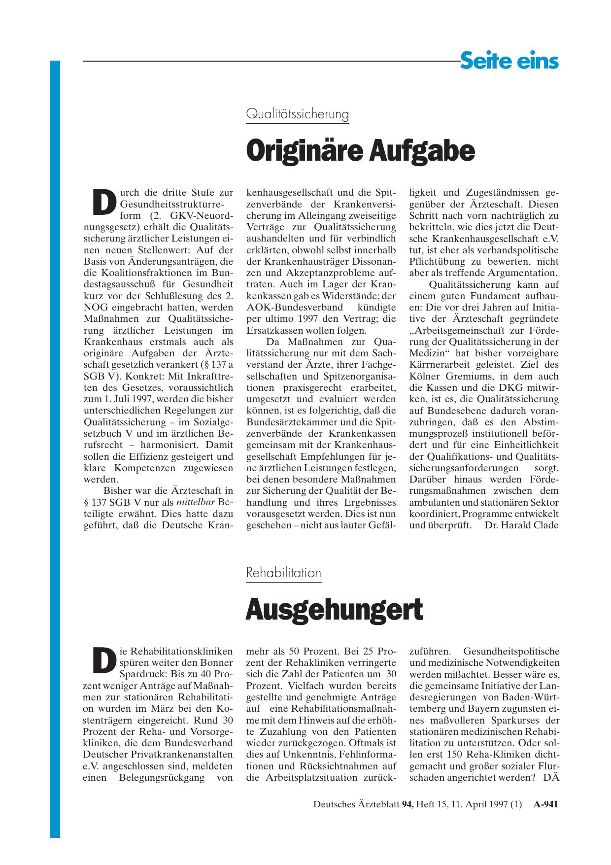 Vorschauseite 1: Qualitätssicherung: Originäre Aufgabe