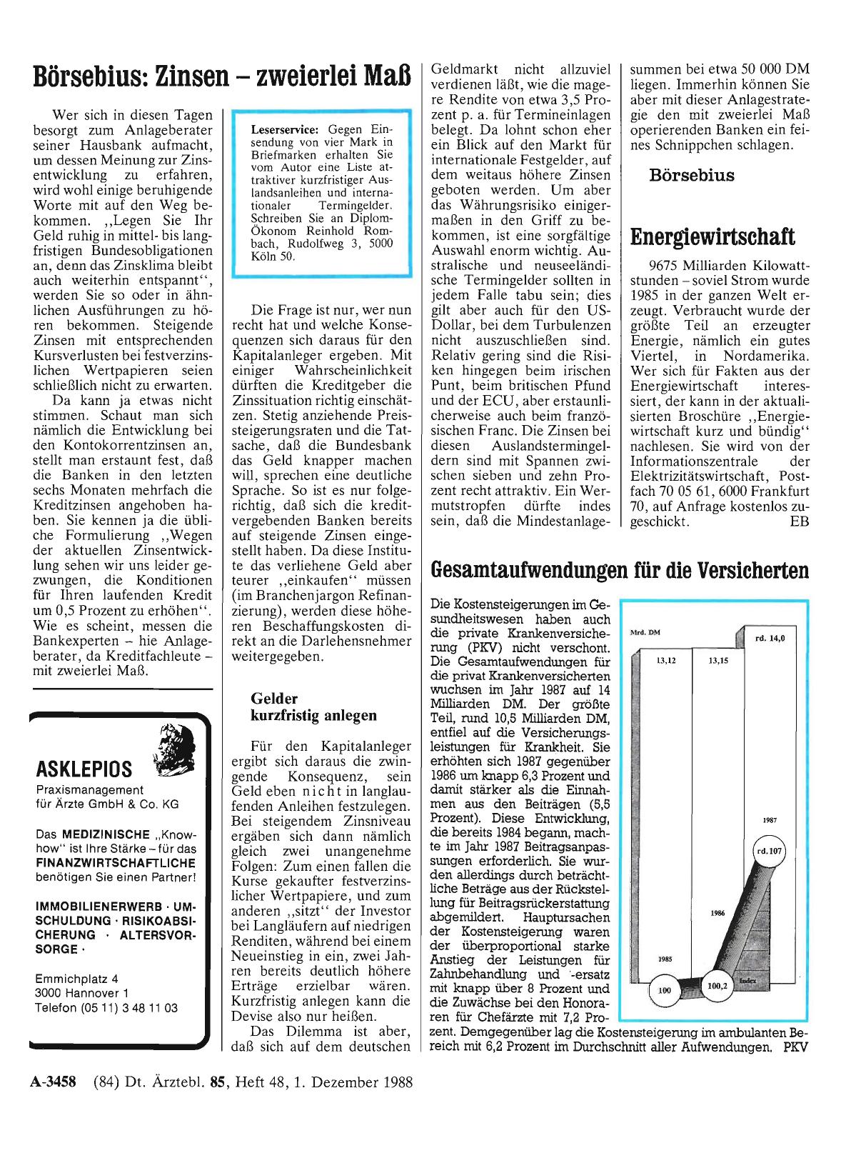 Vorschauseite 1: Börsebius: Zinsen — zweierlei Maß