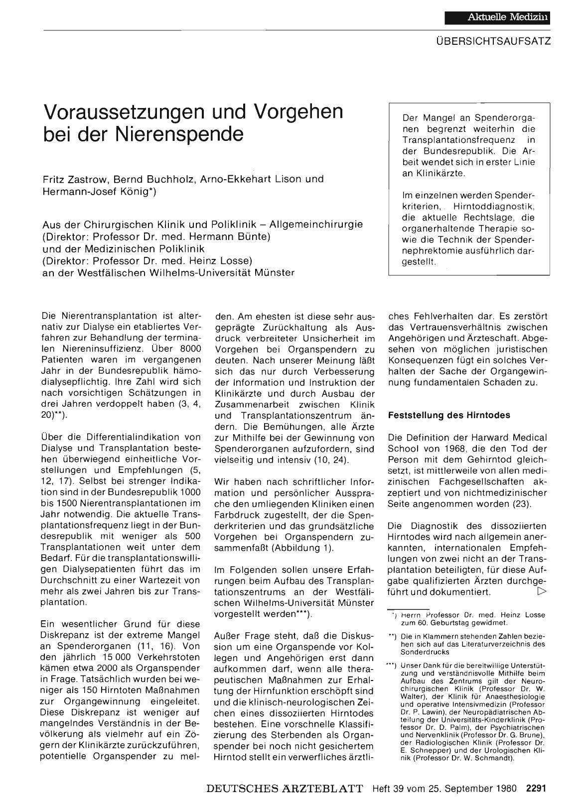 Vorschauseite 1: Voraussetzungen und Vorgehen bei der Nierenspende